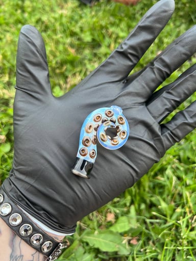 Preview pic of Mako Glass Puffco Pivot Mouthpiece | Tentical - Blue w/ Copper