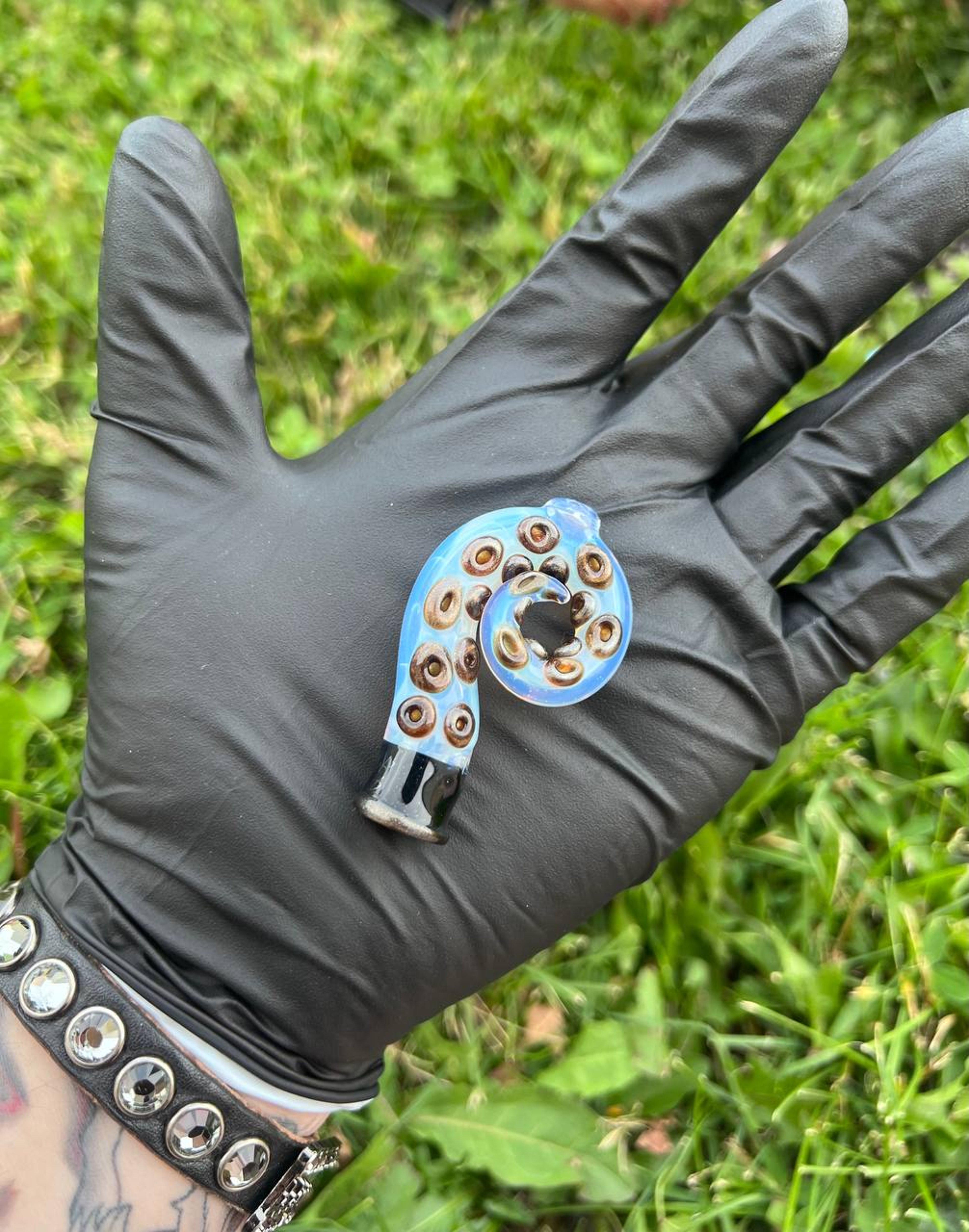 Preview pic of Mako Glass Puffco Pivot Mouthpiece | Tentical - Blue w/ Copper