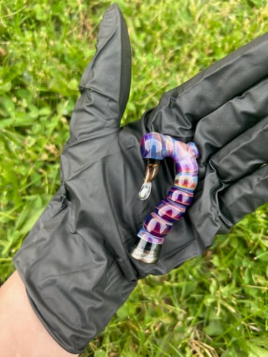 Preview pic of Mako Glass Puffco Pivot Mouthpiece | Scorpion Tail - Amber Purple w/ Opal
