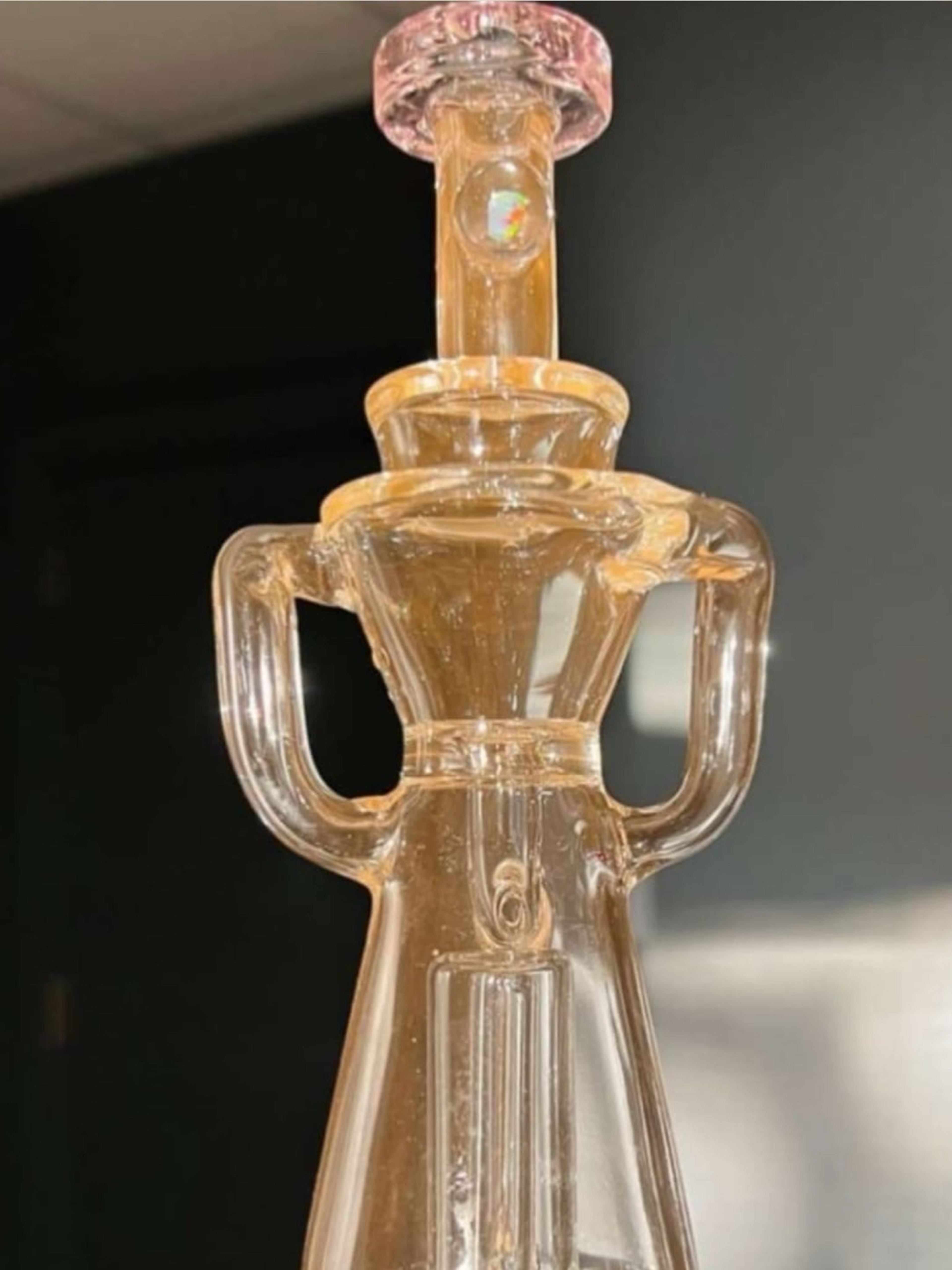 Preview pic of Elevar Puffco Topper - Peach & Rozay w Opal Gem e
