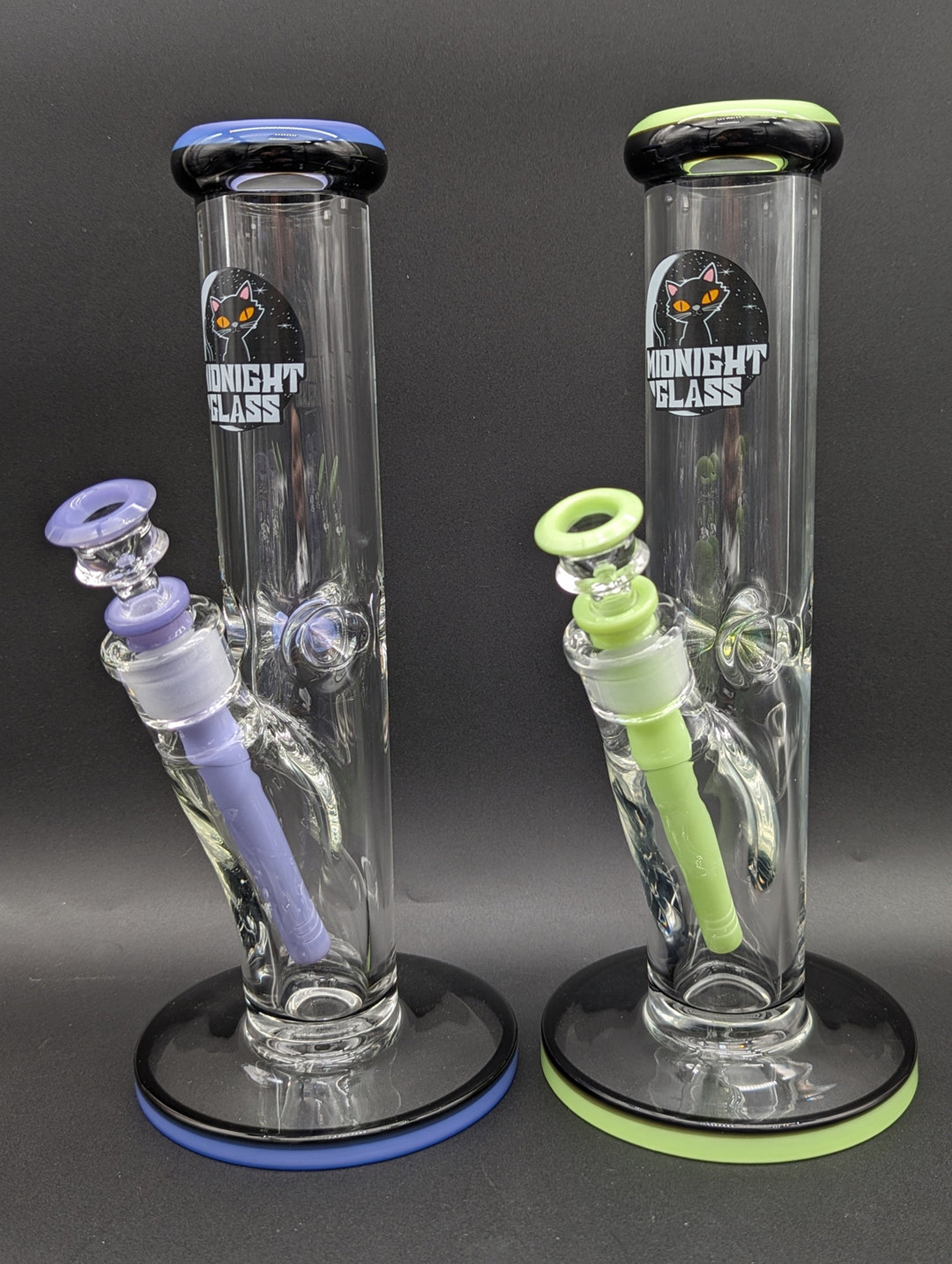 MIDNIGHT GLASS 12" 9MM STRAIGHT TUBE BONG image 0