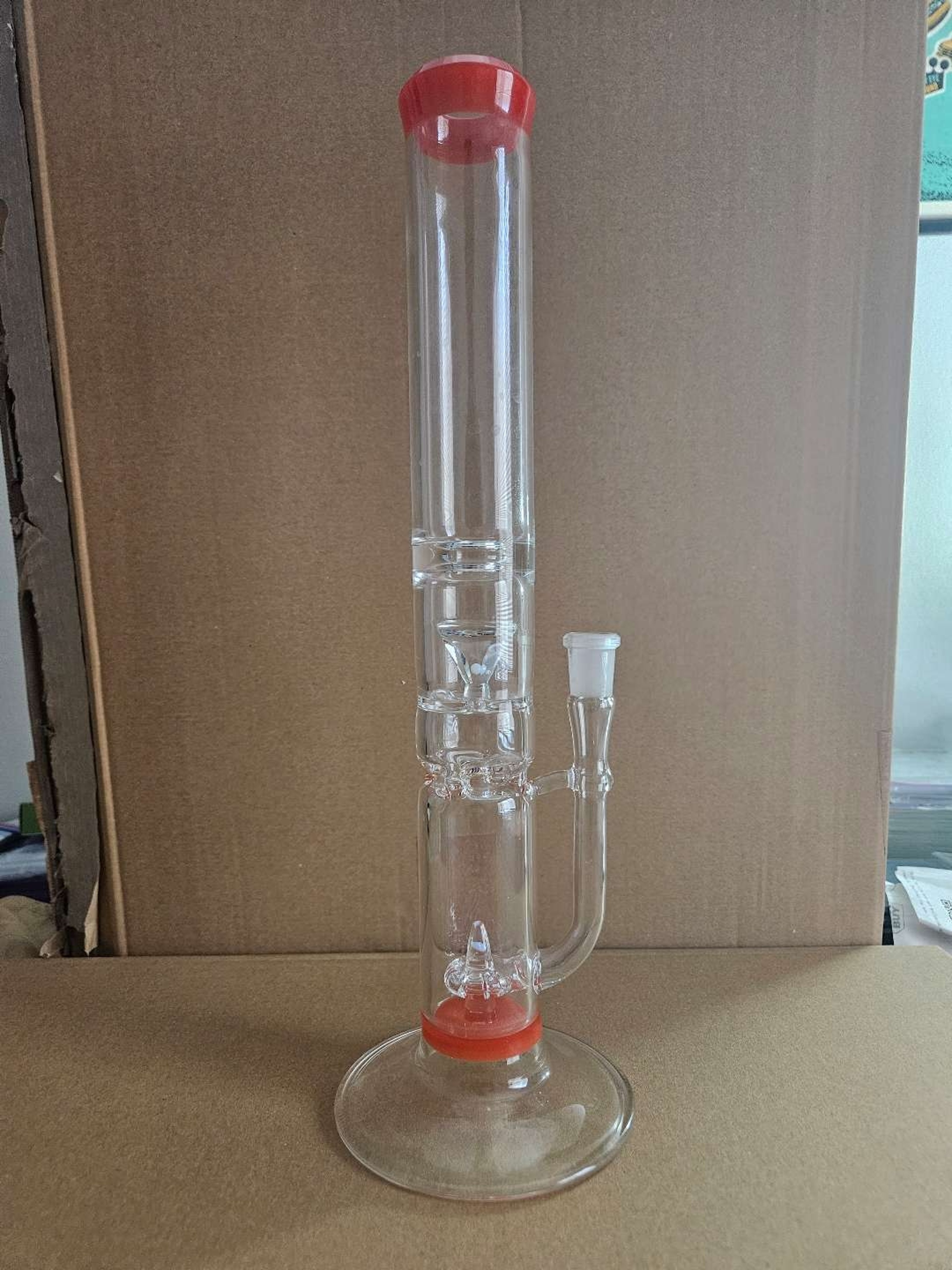 Preview pic of Kadabra Glass Flower Tube - Faceted Gem in Middle
