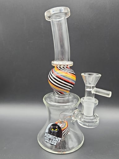 Preview pic of MIDNIGHT GLASS 7.5" RAINBOW SPHERE MINI BONG / RIG
