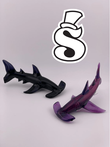 Preview pic of Hammerhead Shark Dry Pipes By Mako Glass