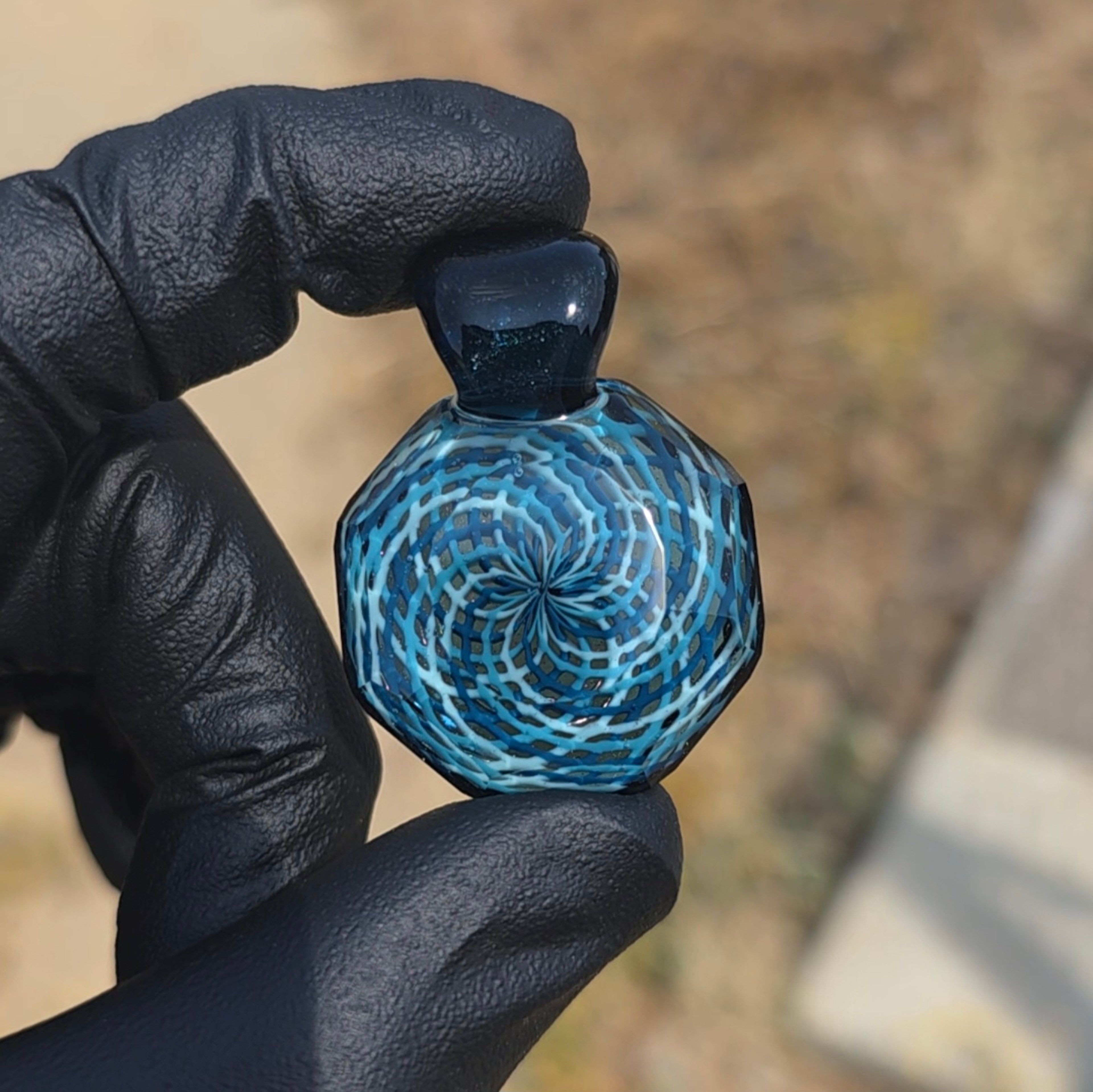 Preview pic of Blue Reticello Faceted Pendant