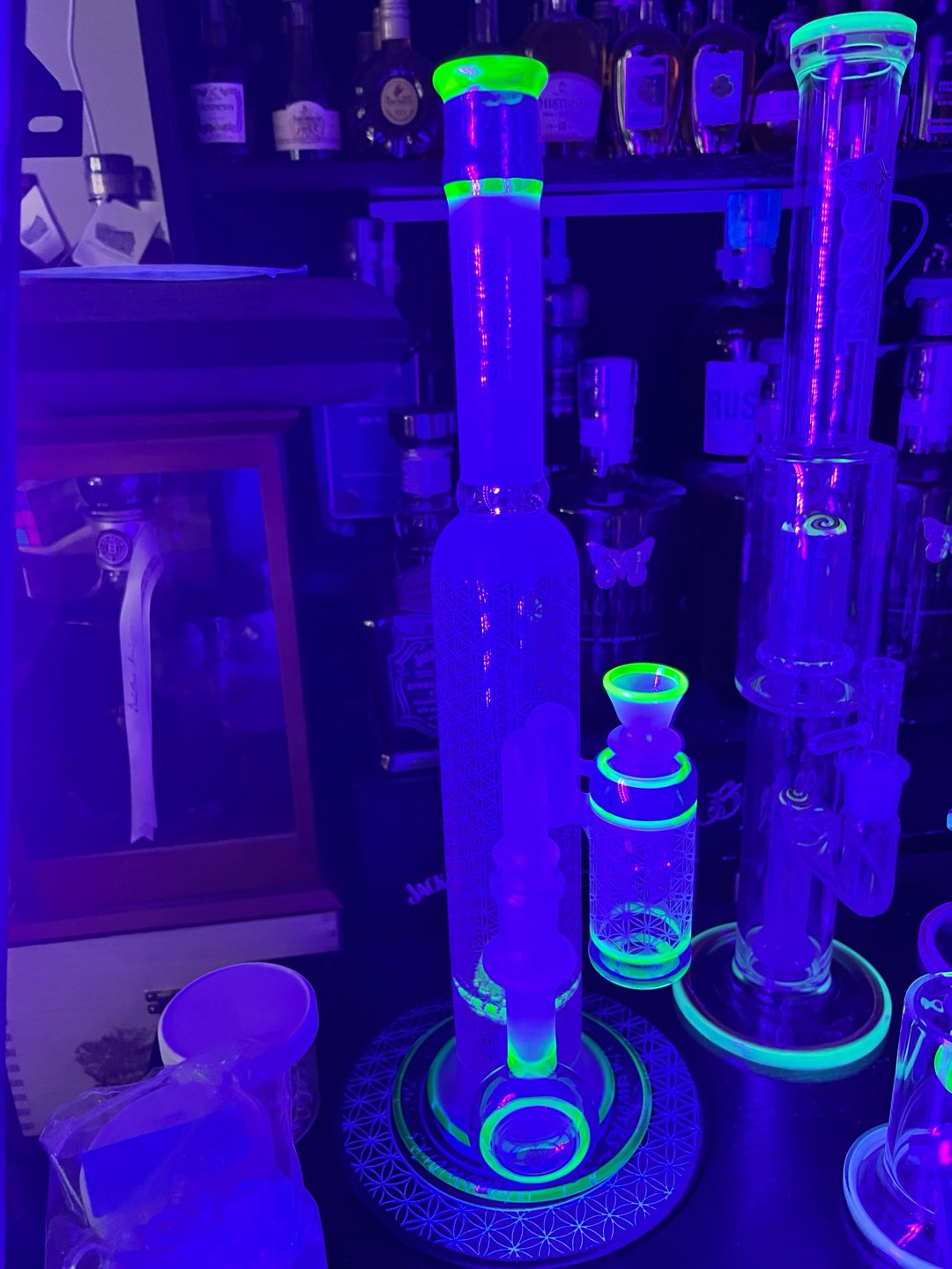Preview pic of Sol Glassworks Uv Blue Cobalt over Crushed Opal