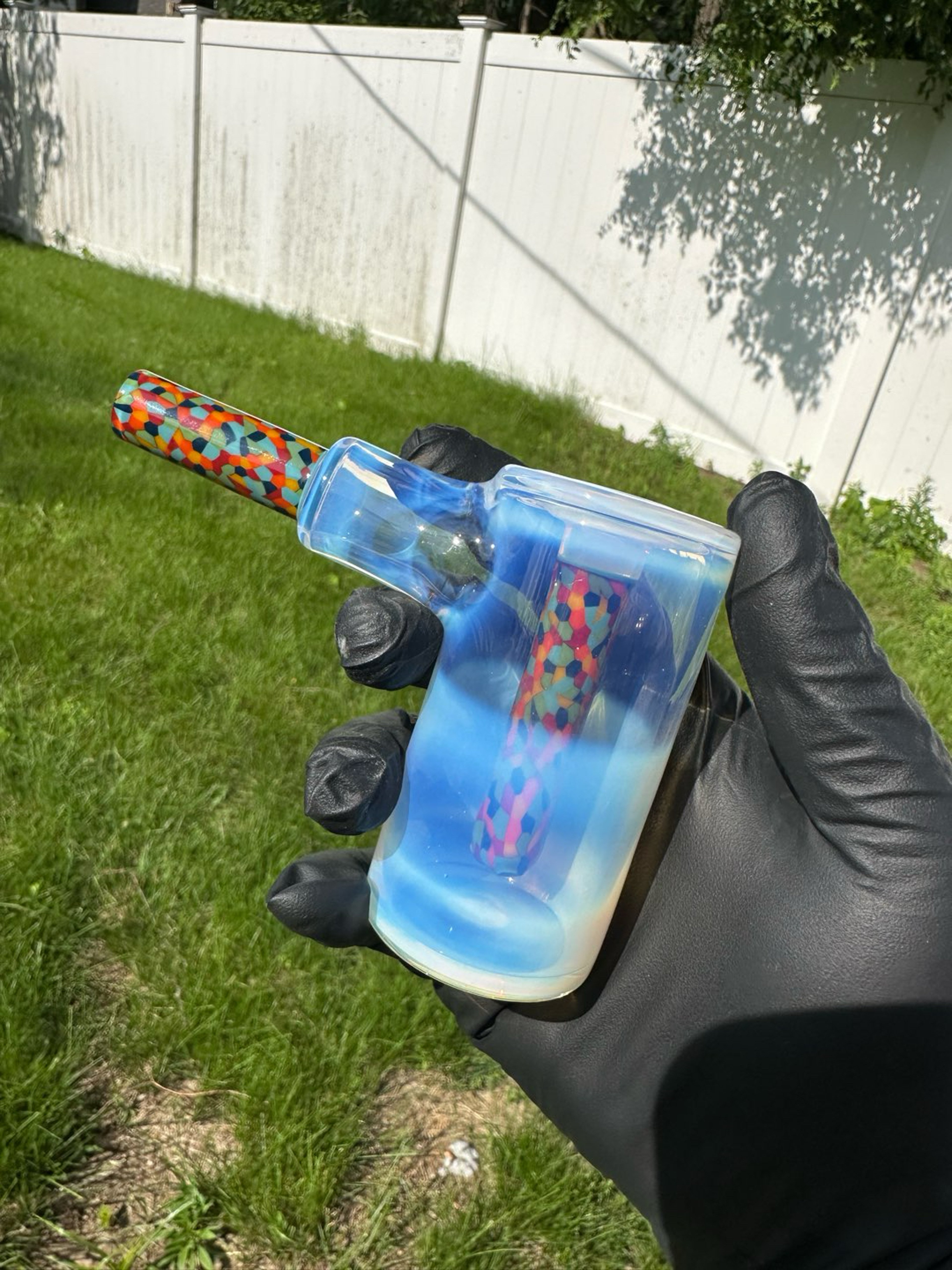 Preview pic of Hollinger Glass Tie Dye Stack Cobblee/Bubbler