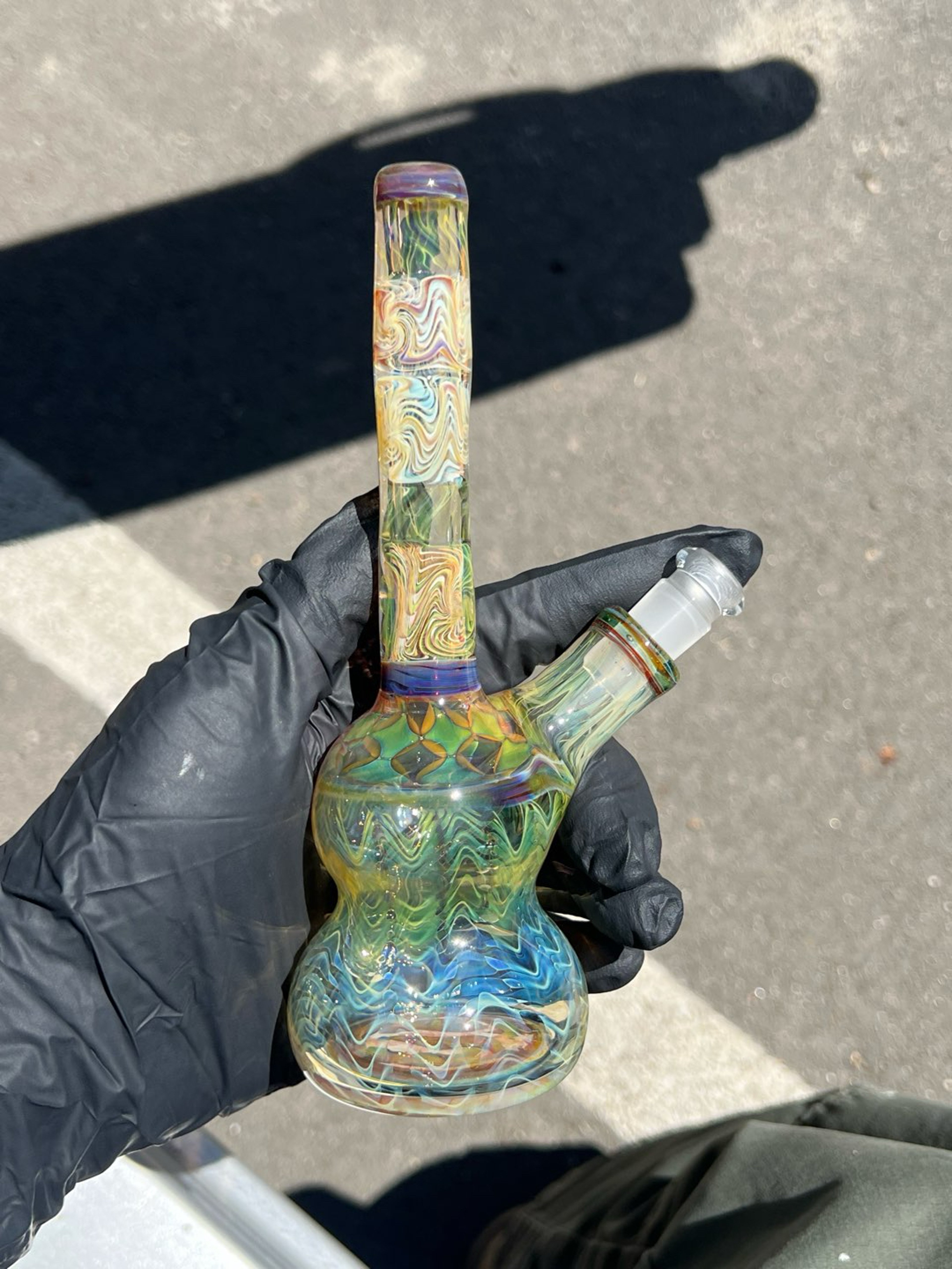 Preview pic of 10mm 2 hole silver and gold fumed mini tube.