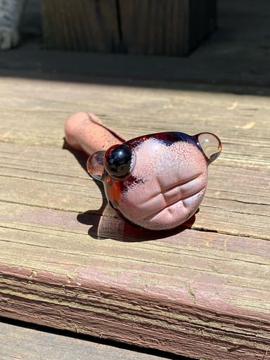 Preview pic of Dragons Blood Frit Carved Pipe