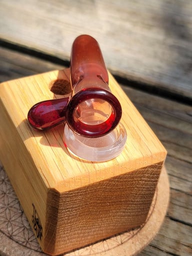 Preview pic of Fully worked pomegranate 14mm Slide with Red Oak DW stand