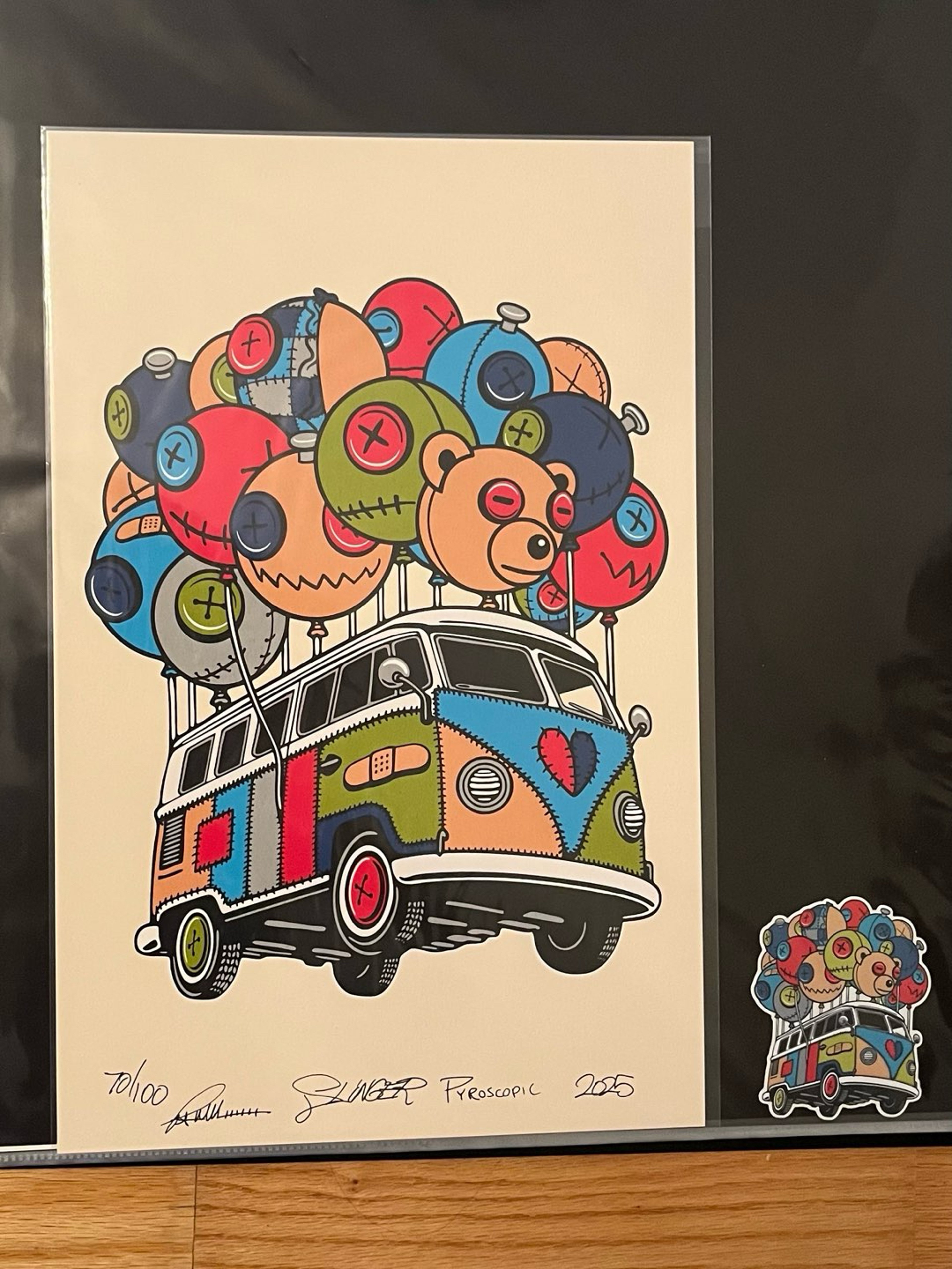 Preview pic of Muller Flying Bus 11x17 Print by Slinger x Muller Glass x Pyroscopic