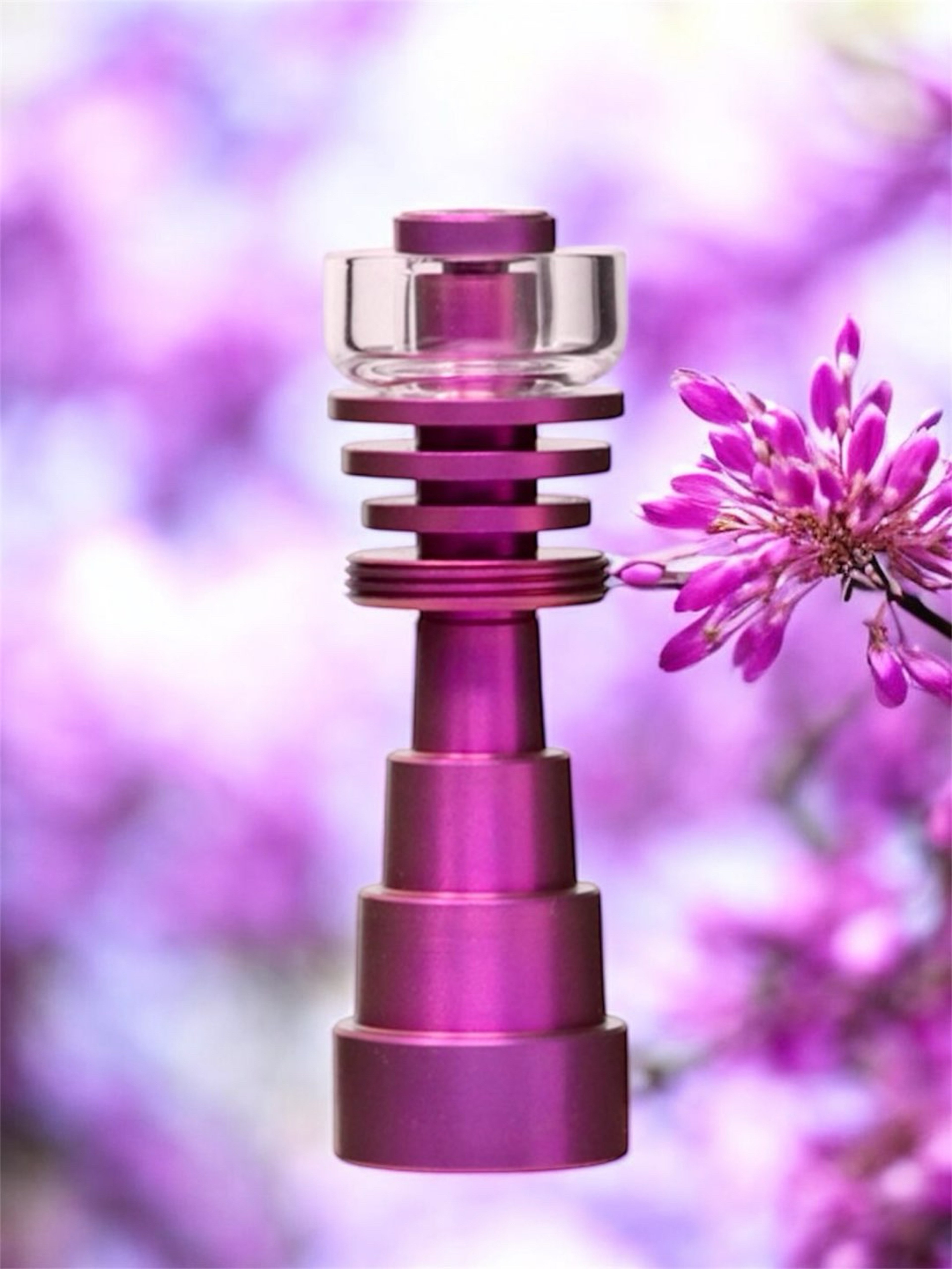 Preview pic of Tokin’ Tiger Titanium & Quartz Dabbing Nail in Fuchsia for E-Nail