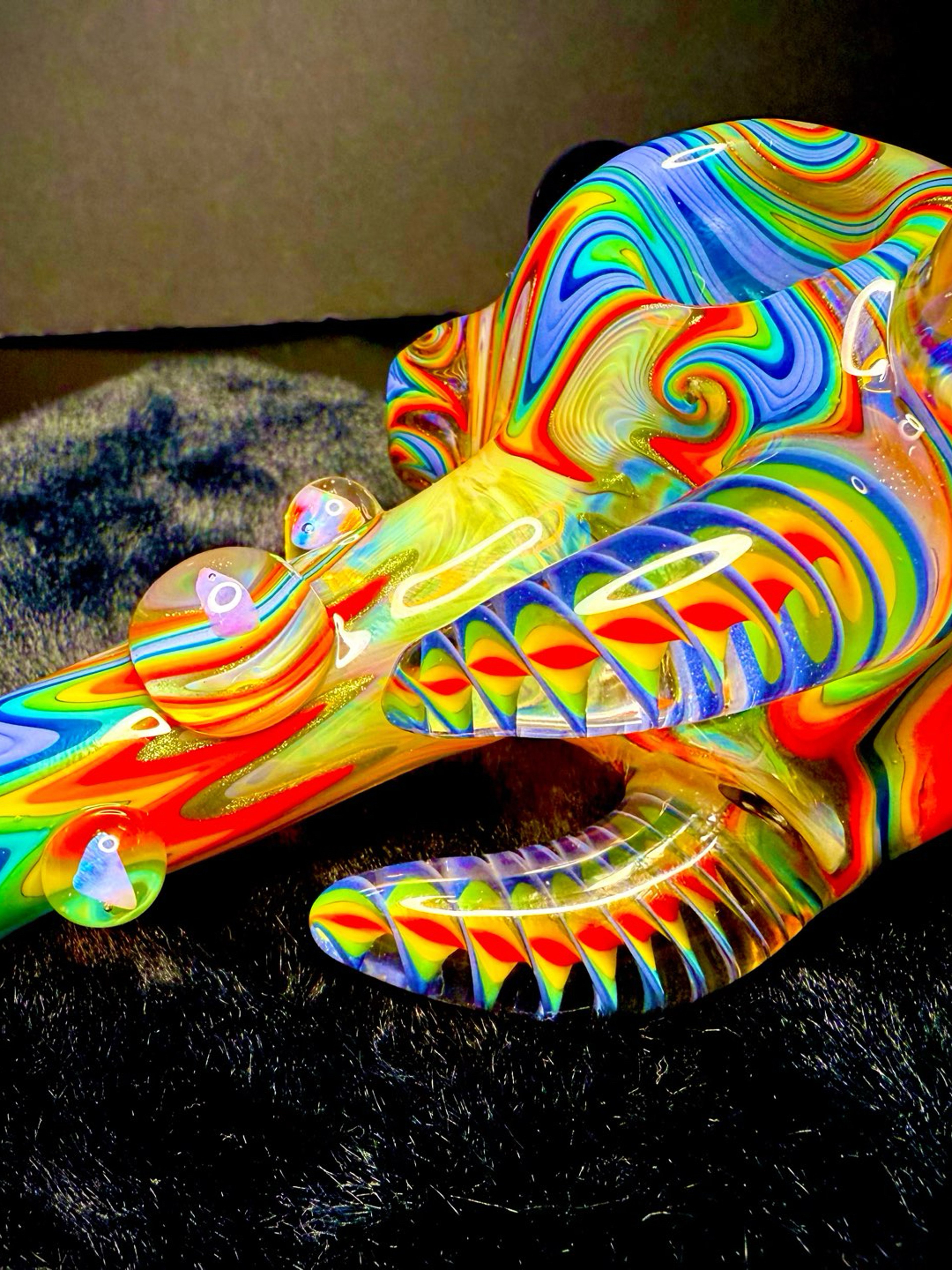 Preview pic of 🌈🔥 Rainbow Kaleidoscope – Handblown Glass Pipe 🔥🌈
