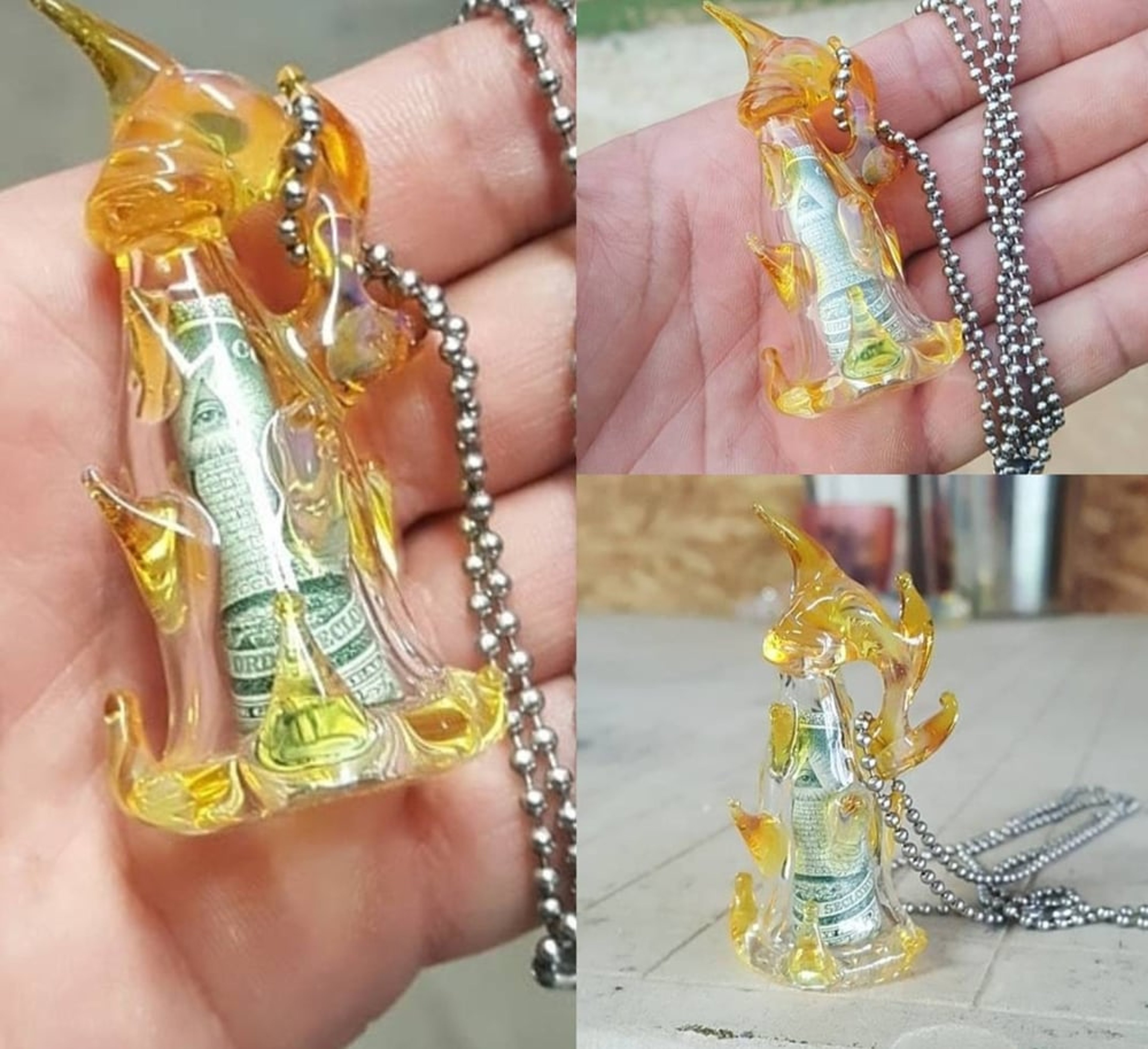Preview pic of 'All Seeing Eye' Molotov Cocktail Pendant