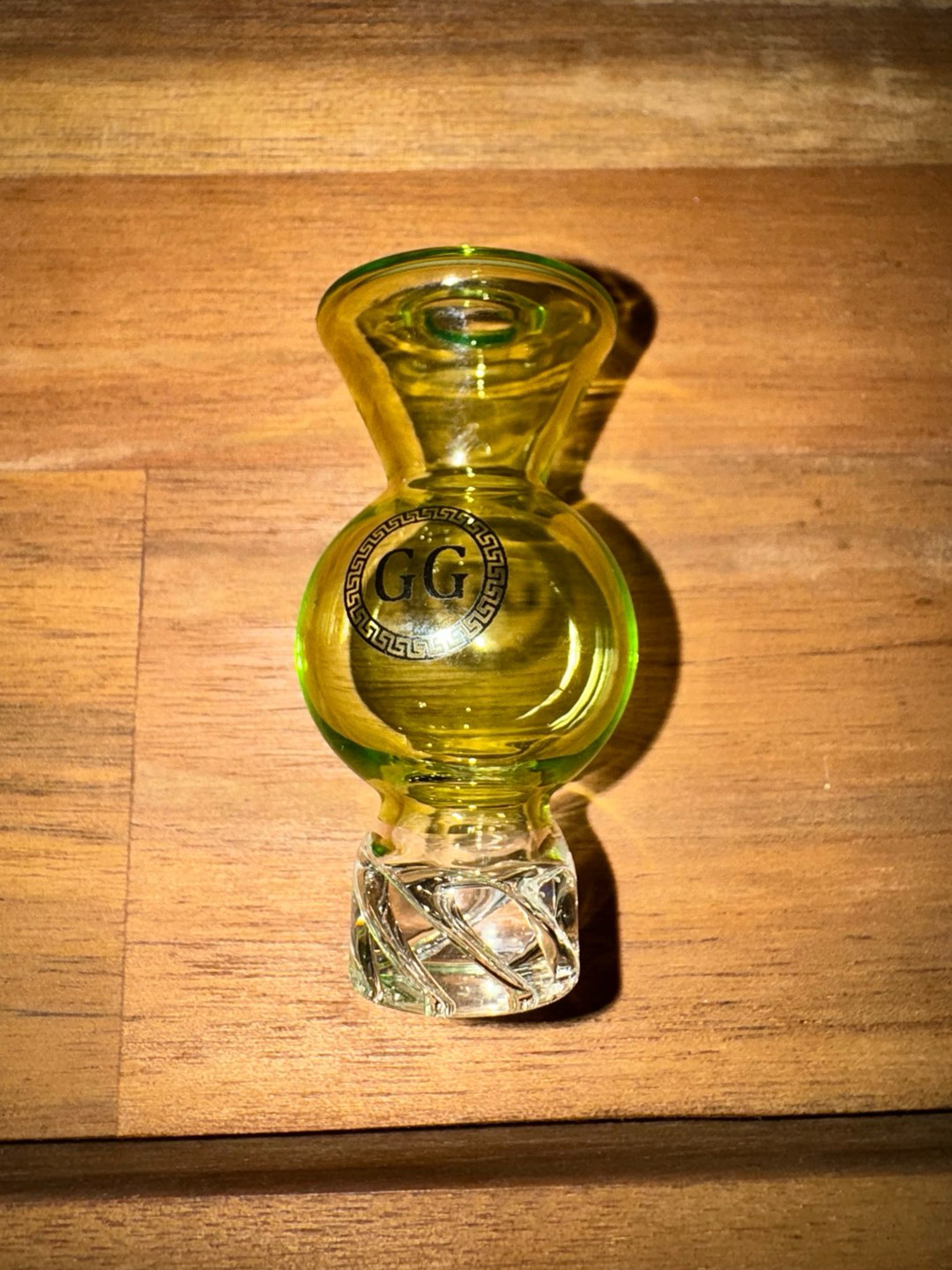 Preview pic of Greek Glass Green Spinner Bubble Cap