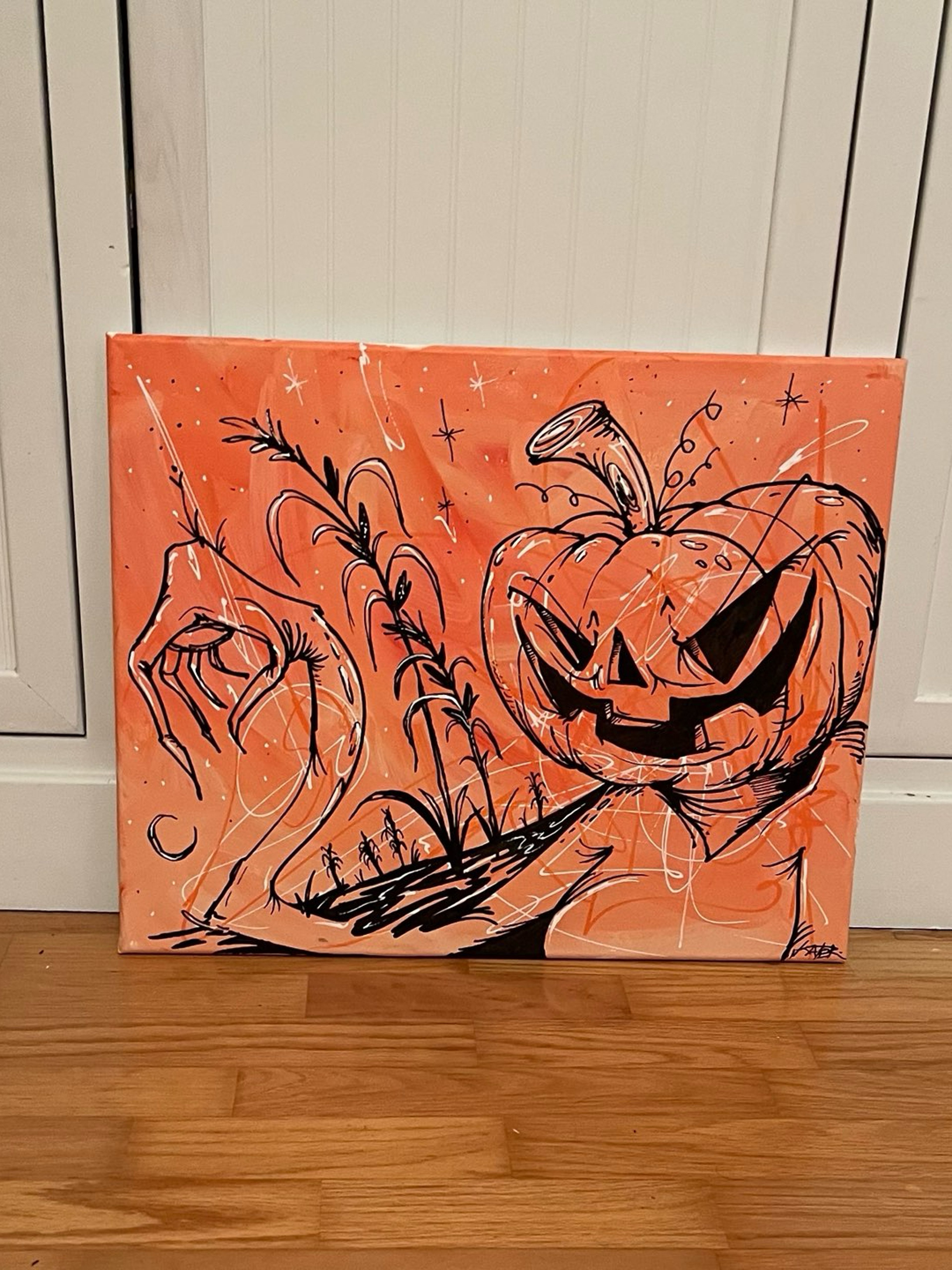 Preview pic of Pumpkin Jack 20x16” Original Canvas by Kater (KaterTheAlchemist)
