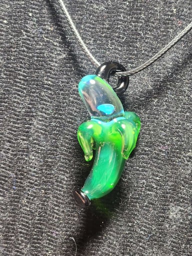 Preview pic of ¡Plantphibian x Opal Banana Pendant by Dippy Glass!