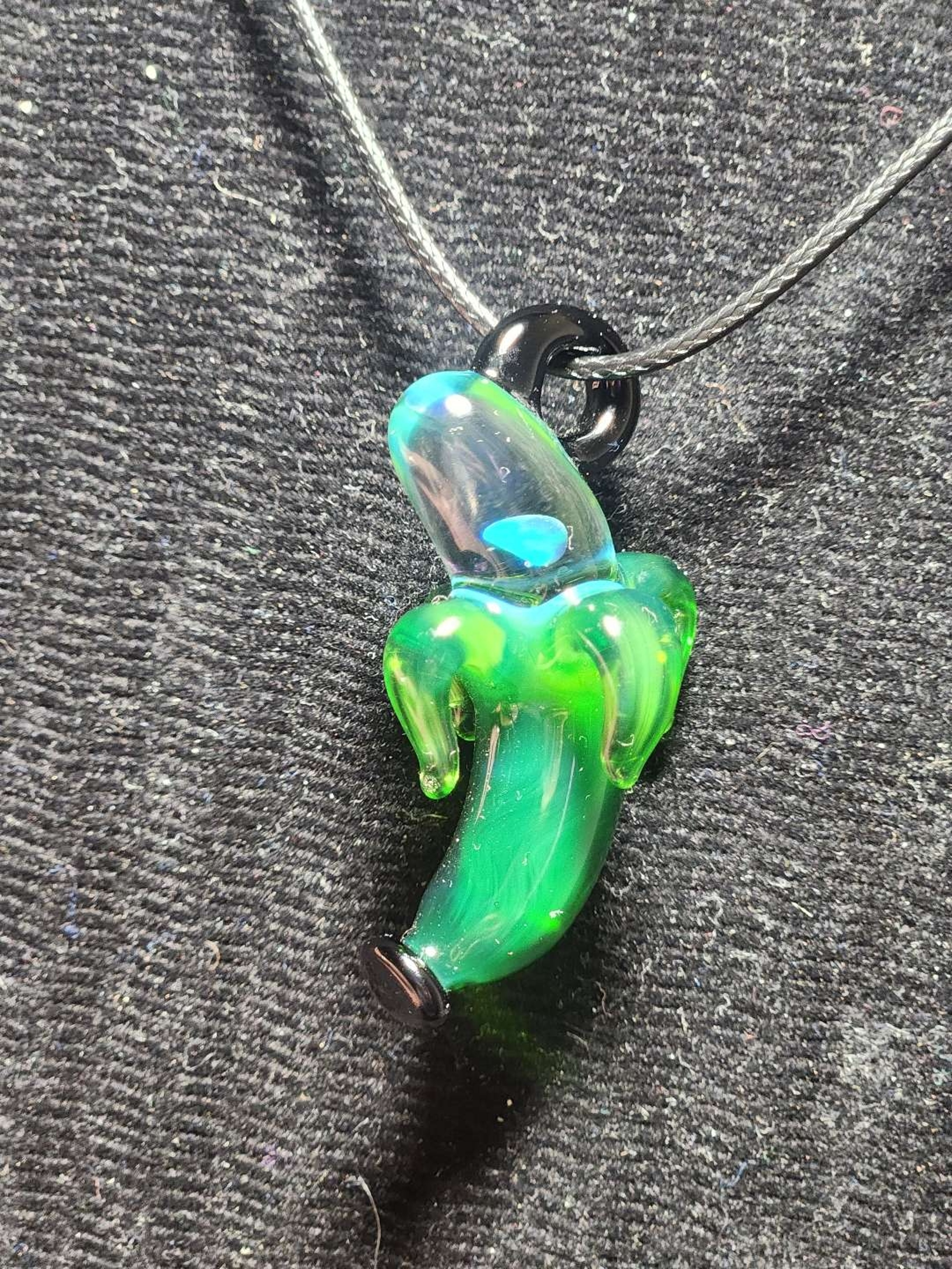 Preview pic of ¡Plantphibian x Opal Banana Pendant by Dippy Glass!