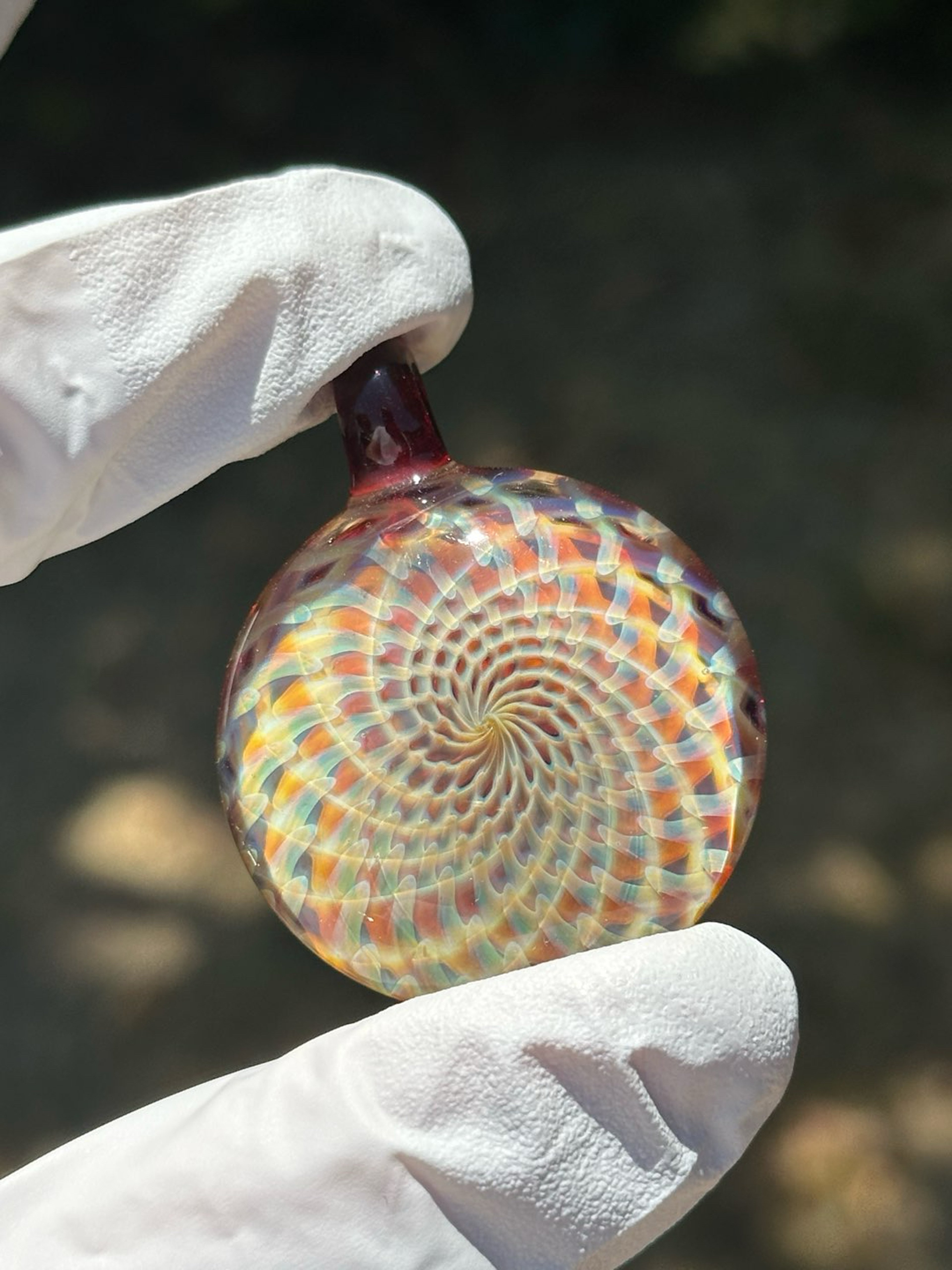 Preview pic of Fumed Reticello Pendant by Kalani Glass