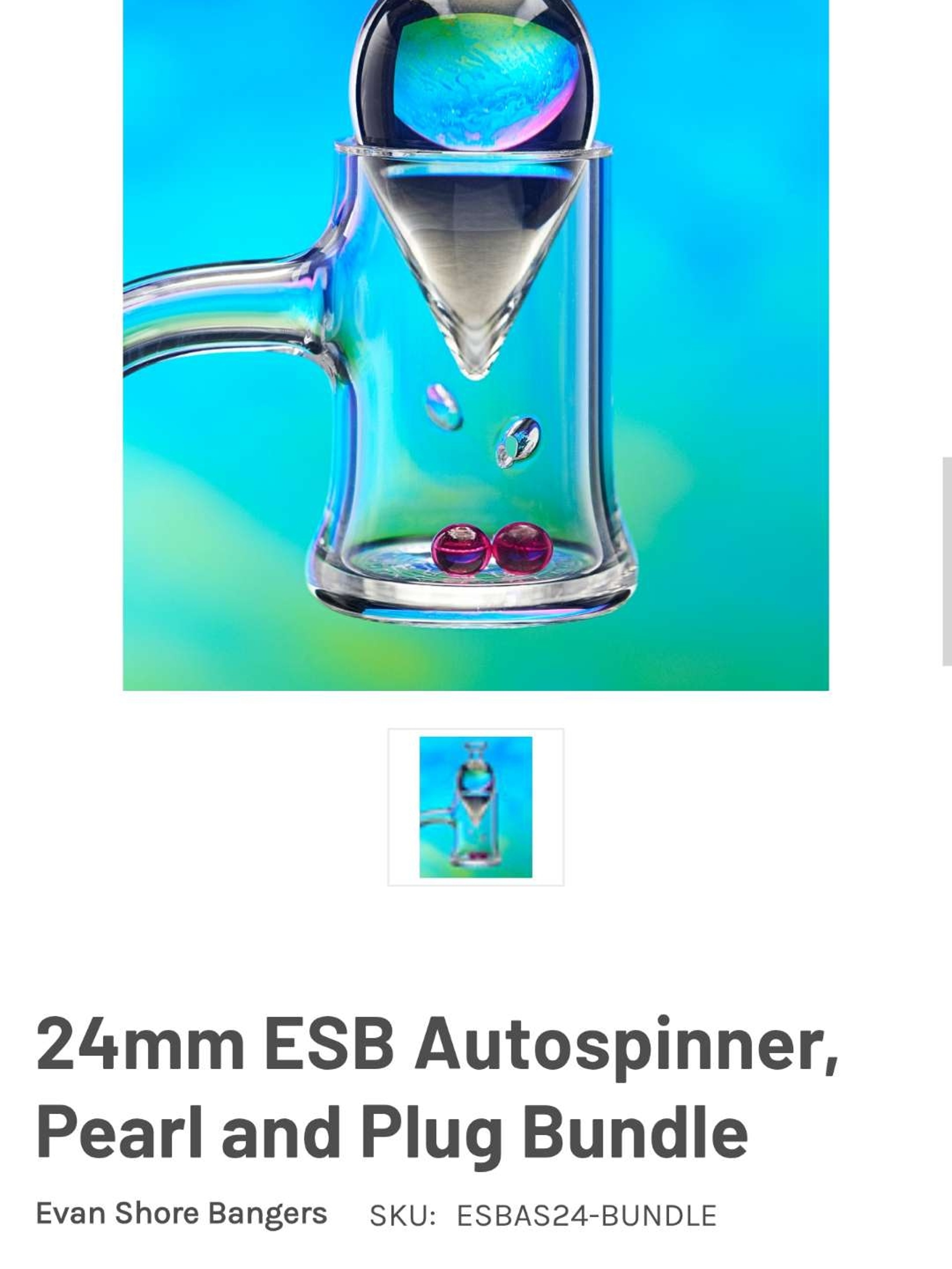 Preview pic of Evan Shore Auto spinner Banger and Cap/Plug Combo