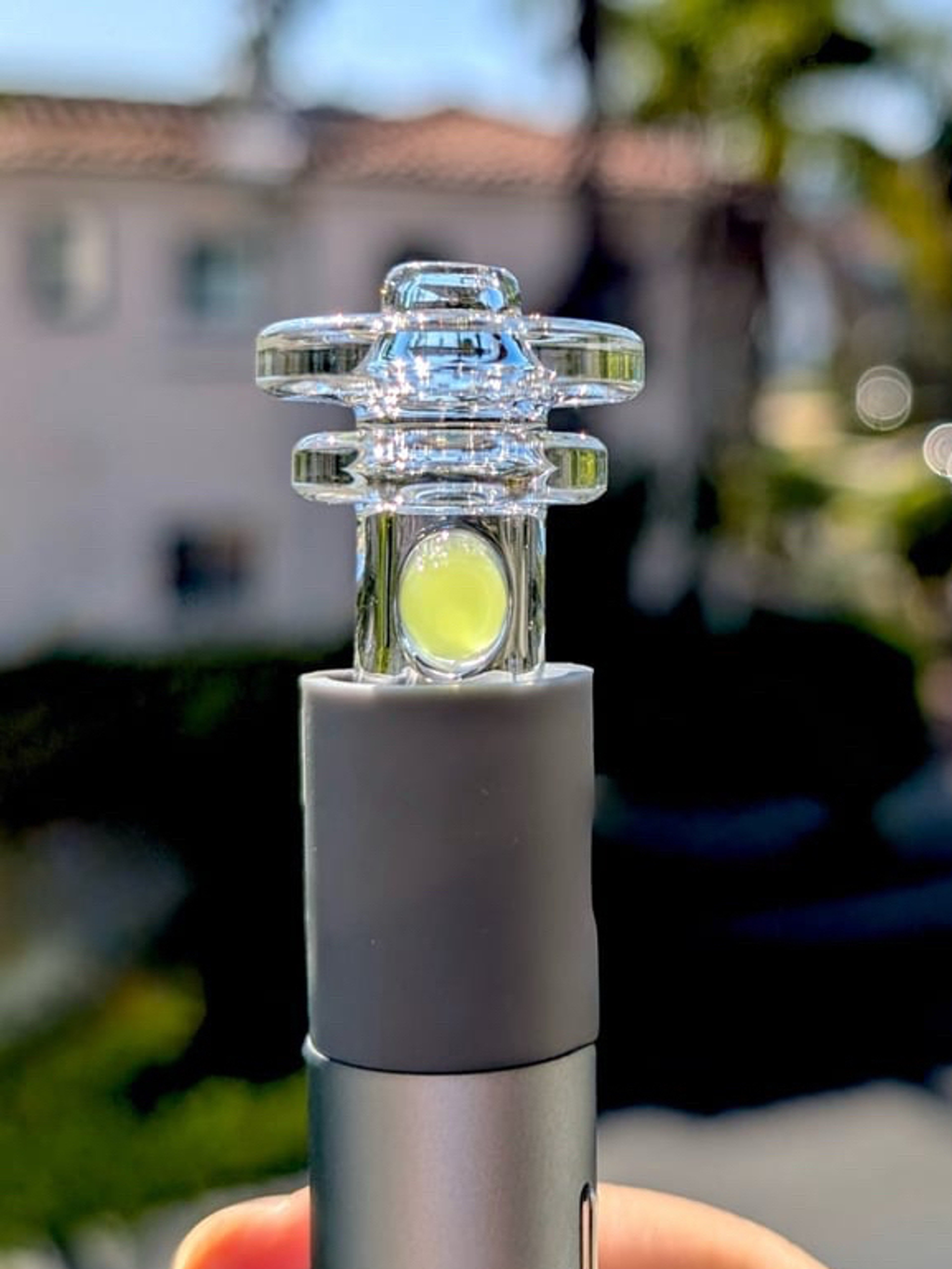 Preview pic of AJ Surf City Tubes Clear & Lime Accent Pivot Mouthpiece
