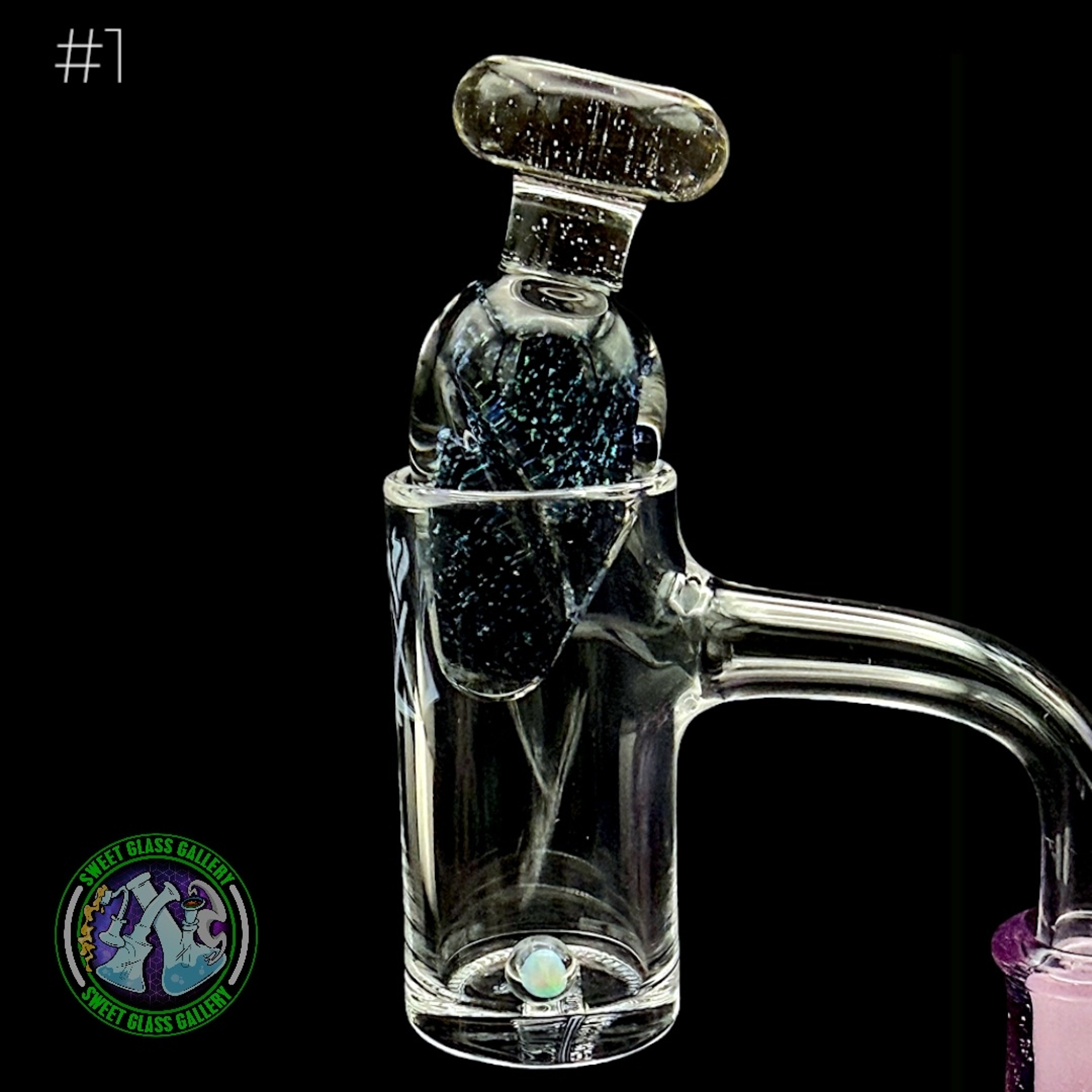 Preview pic of Bakers Backwoods Glass - Spinner Carb Cap #1 - Crushed Opal + UV