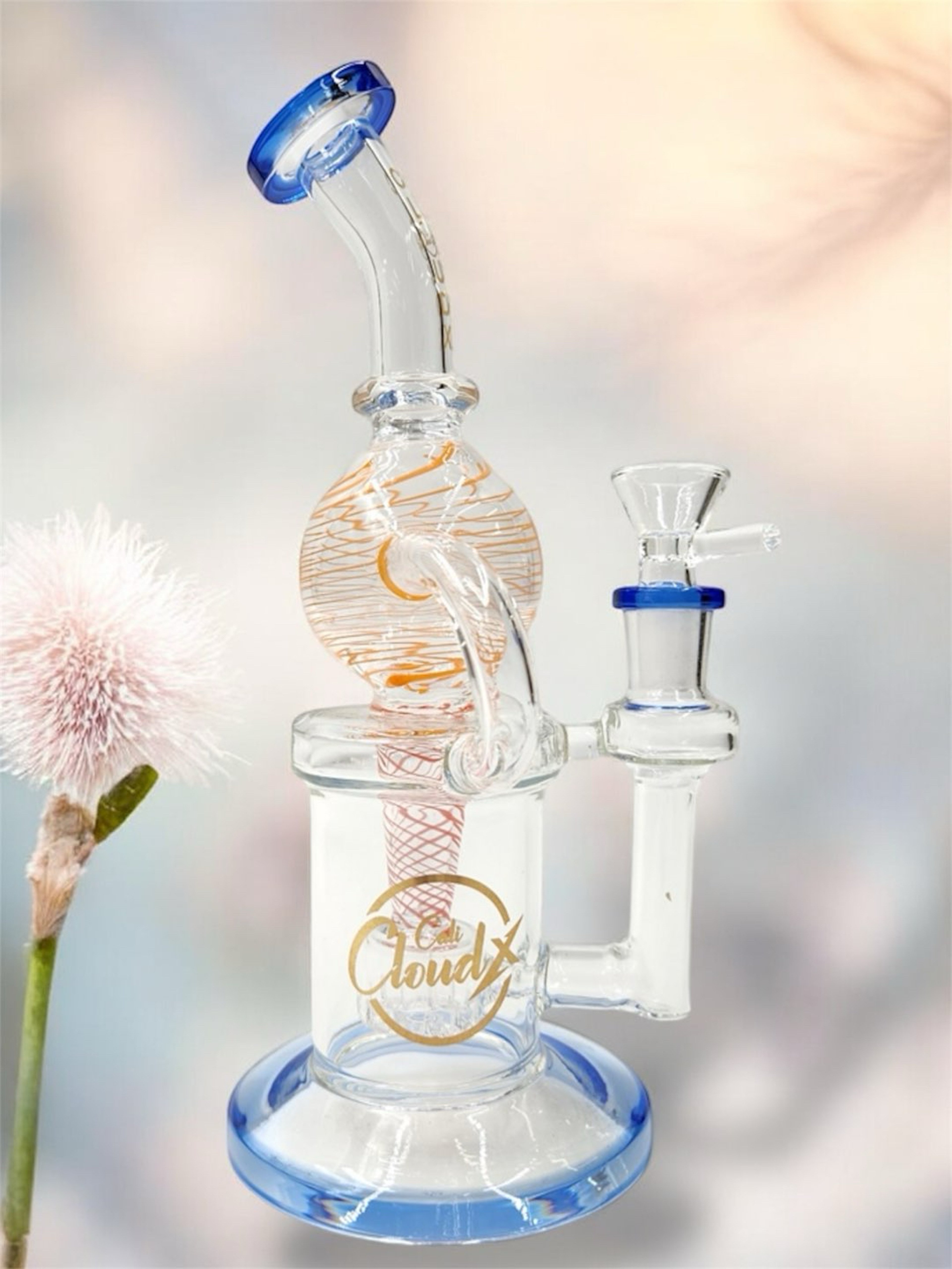Preview pic of 10" Cali CloudX 🫐🍊 Dome Circ Perc Recycler in Blue