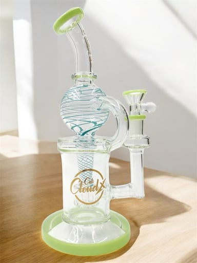 Preview pic of 10" Cali CloudX 🍋‍🟩 Dome Circ Perc Recycler in Lime Green