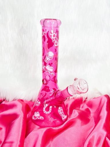 Preview pic of Pink Cowgirl Cowboy 10 Inch Bong