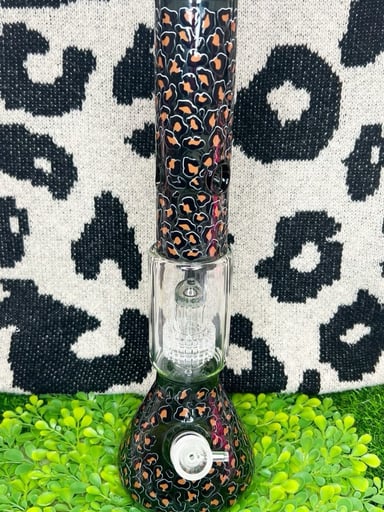 Preview pic of Cheetah Leopard 16 Inch Bong With Perc