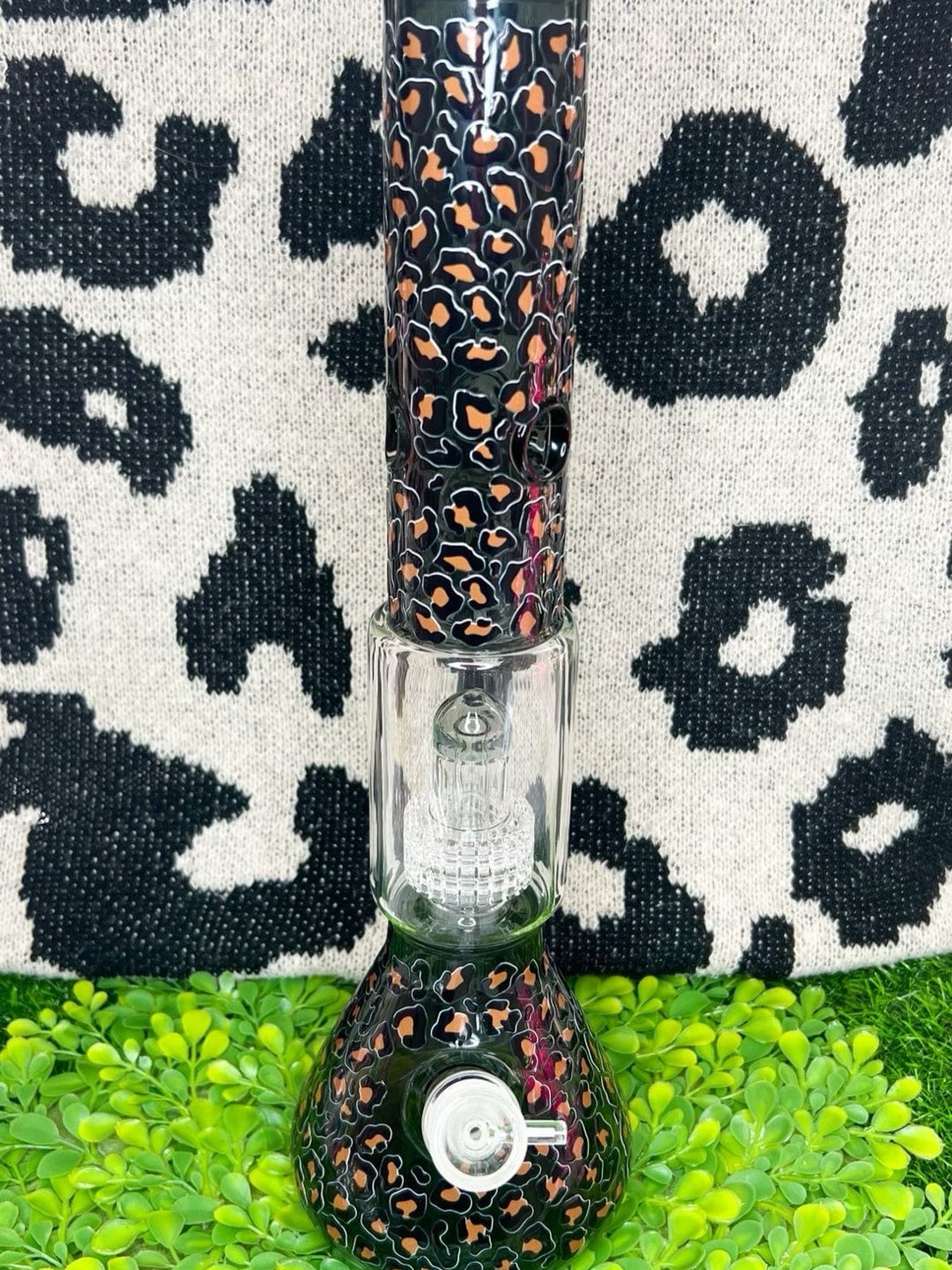 Preview pic of Cheetah Leopard 16 Inch Bong With Perc