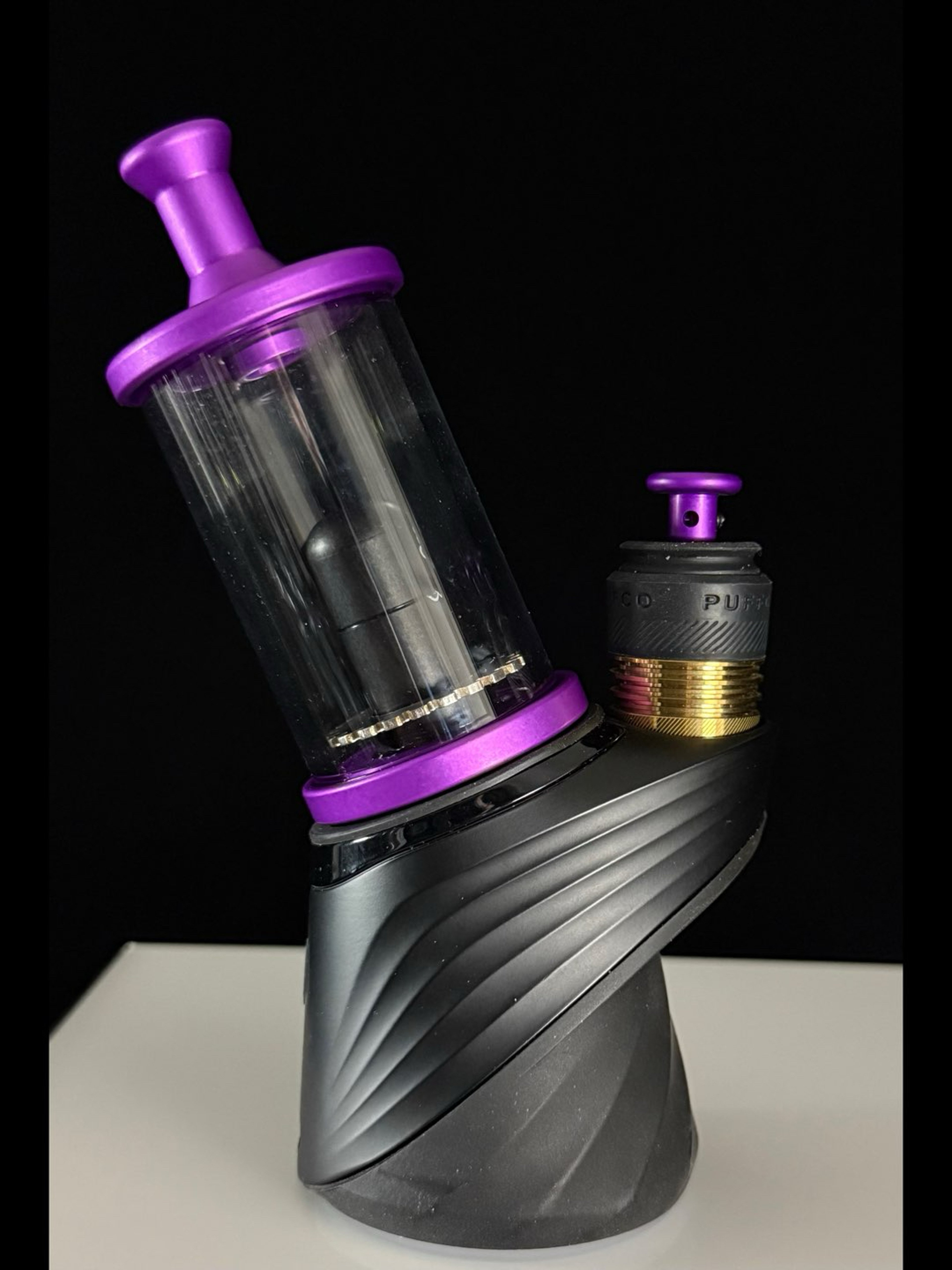 Preview pic of Madhatter Glassworks Purple Chuggler Puffco Peak Top Combo