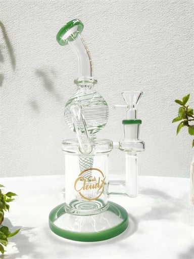 Preview pic of 10" Cali CloudX 🌿 Dome Circ Perc Recycler Bong in Green