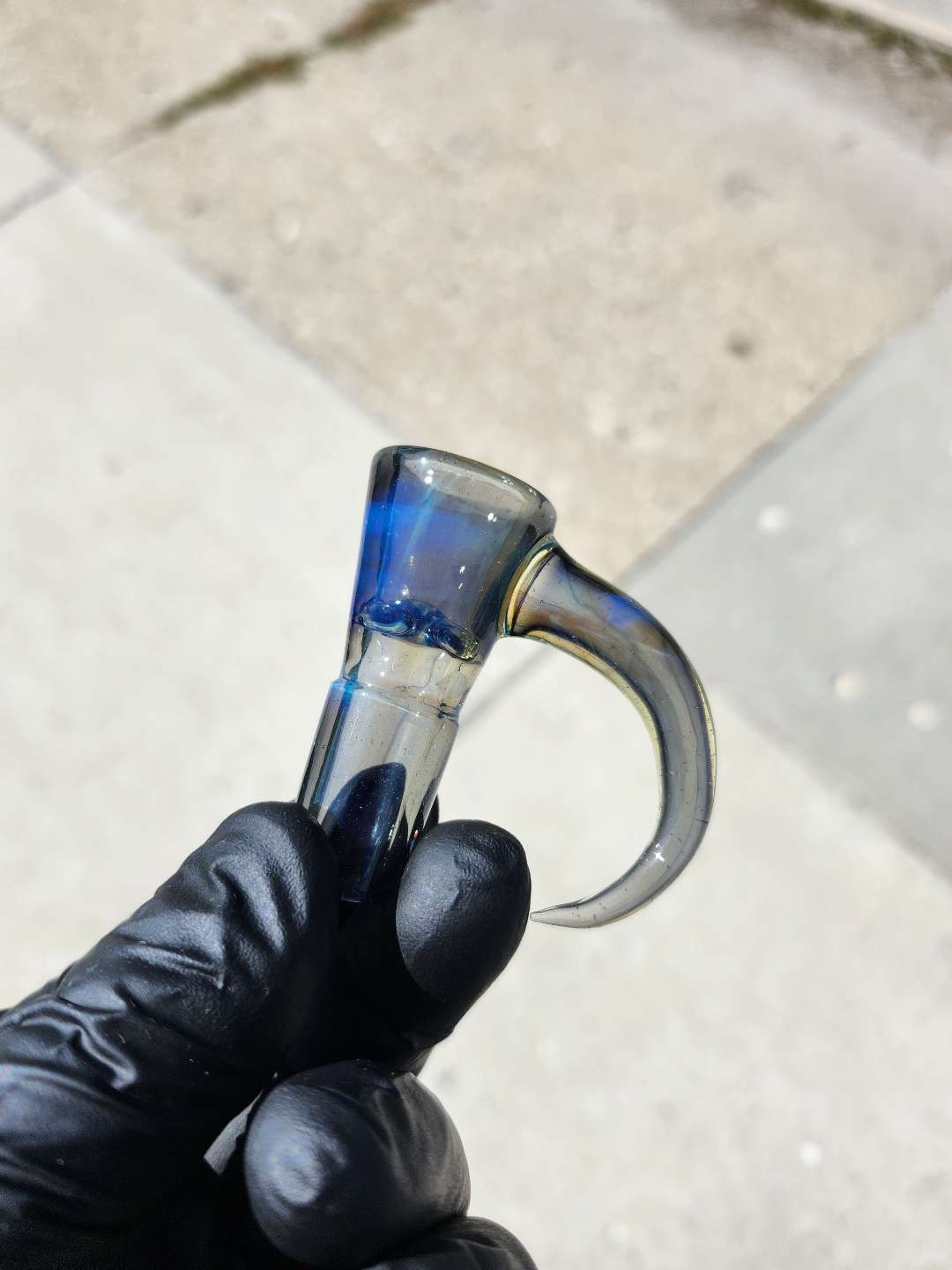 URE GLASS 18MM FULLY WORKED 4-HOLE SLIDE image 0