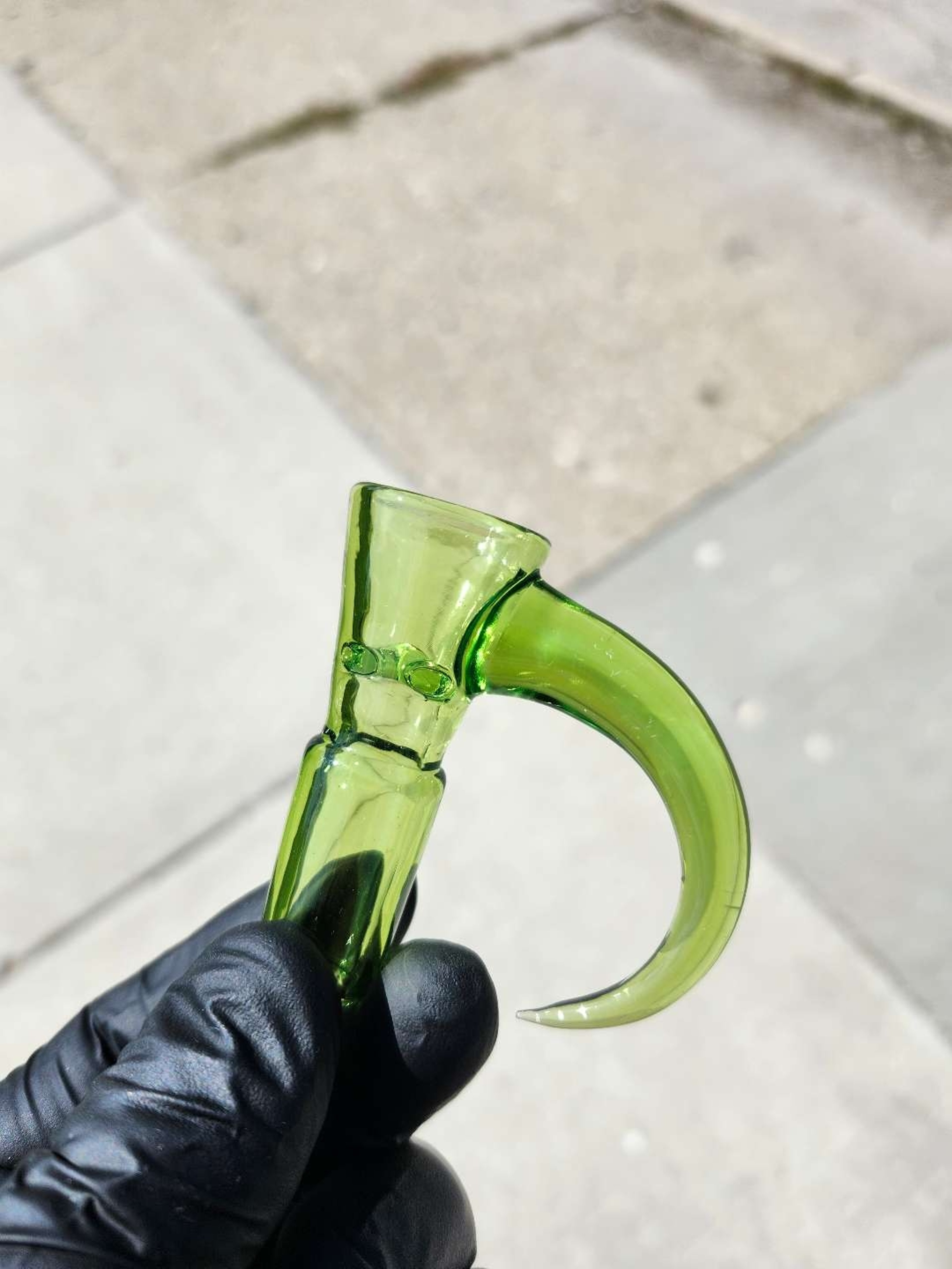 URE GLASS 18MM FULLY WORKED 4-HOLE SLIDE image 0