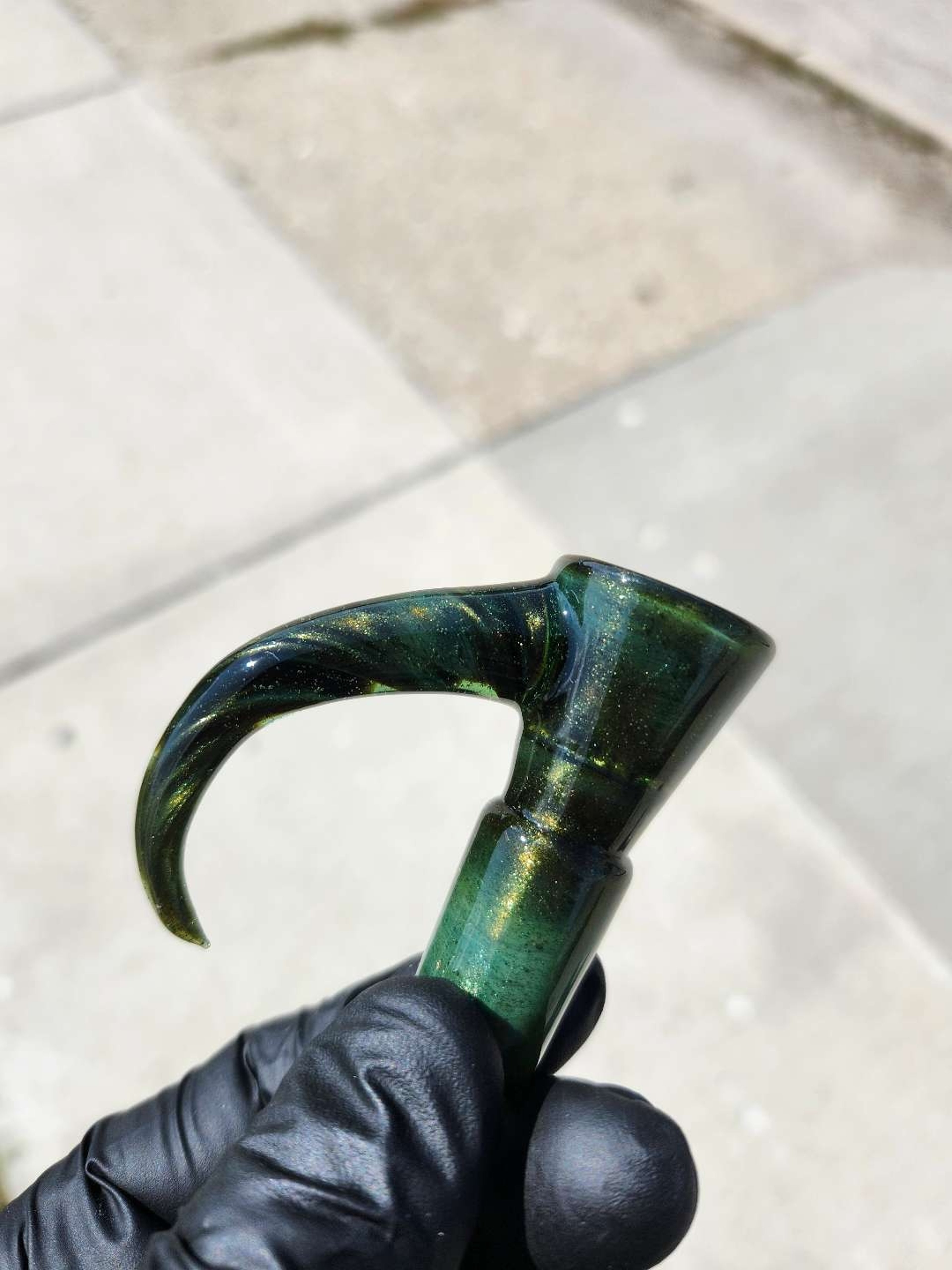 URE GLASS 18MM FULLY WORKED 4-HOLE SLIDE image 0