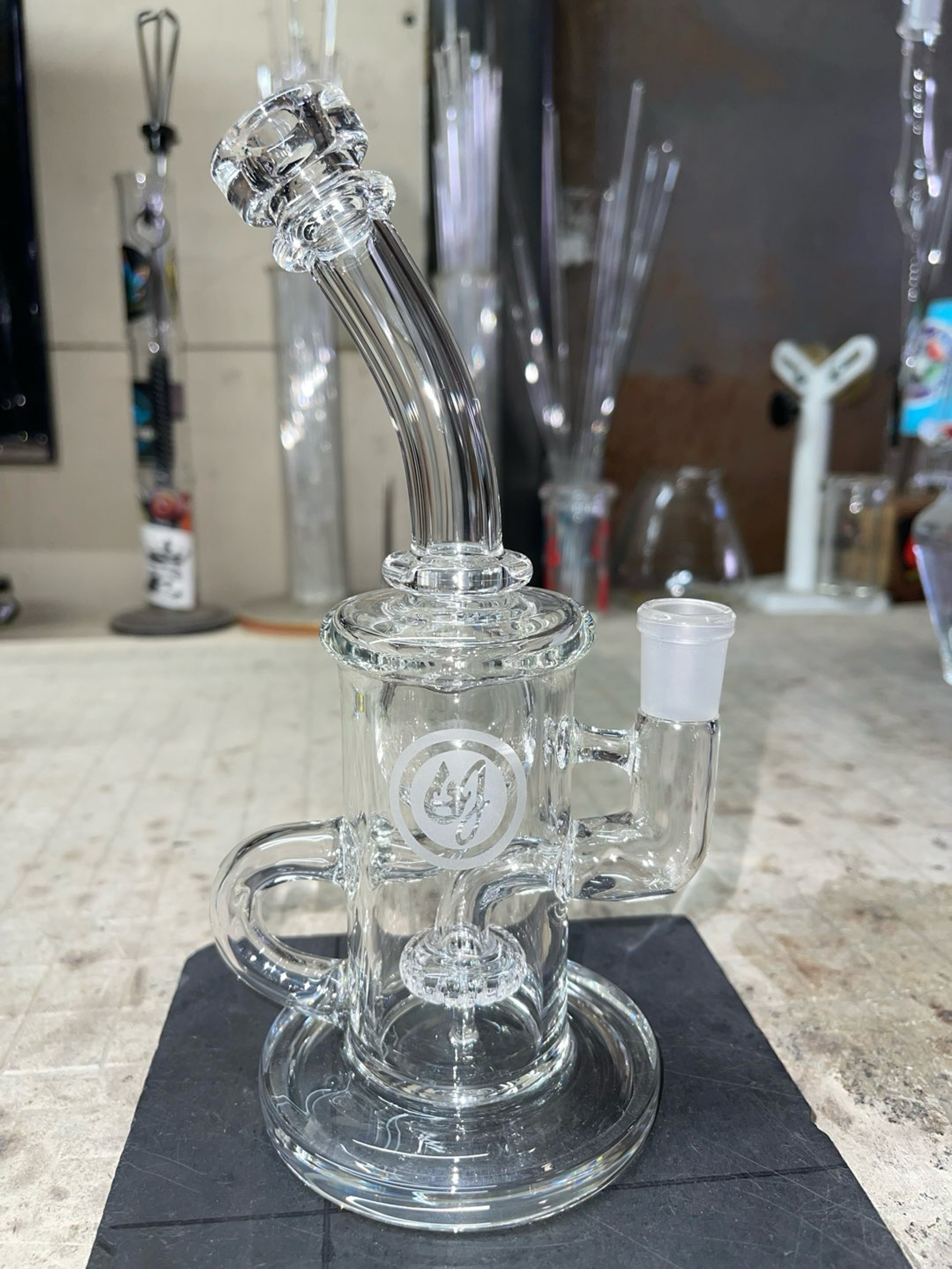 Preview pic of Clear incycler, 8.5” tall and 14mm joint