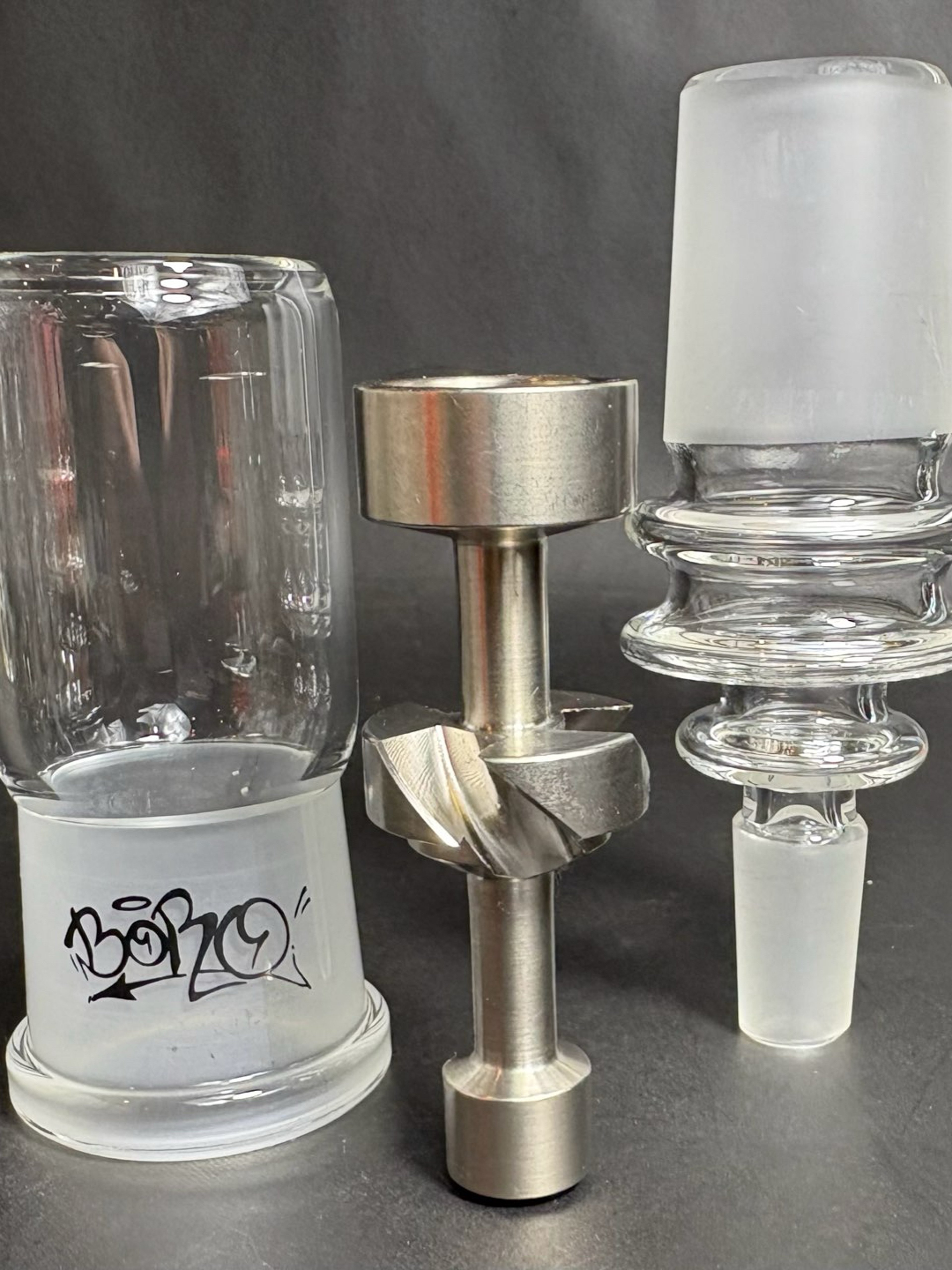 Preview pic of Boro/Elite Glass 29mm Baller Dome, 29mm to 14mm Adapter Joint & Titanium Nail Set