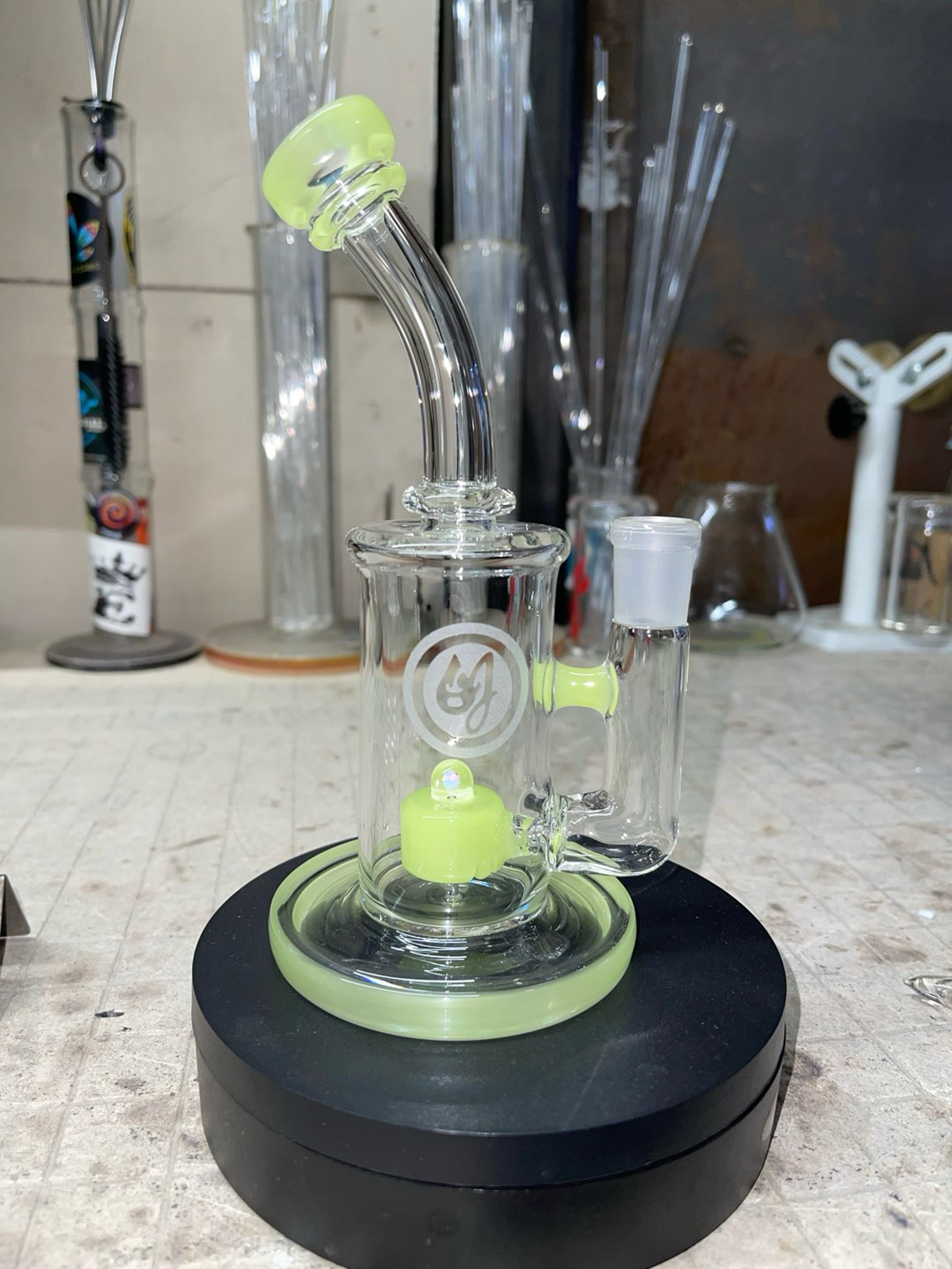 Preview pic of Antidote color, 7.5” tall, 14mm joint, opal perc