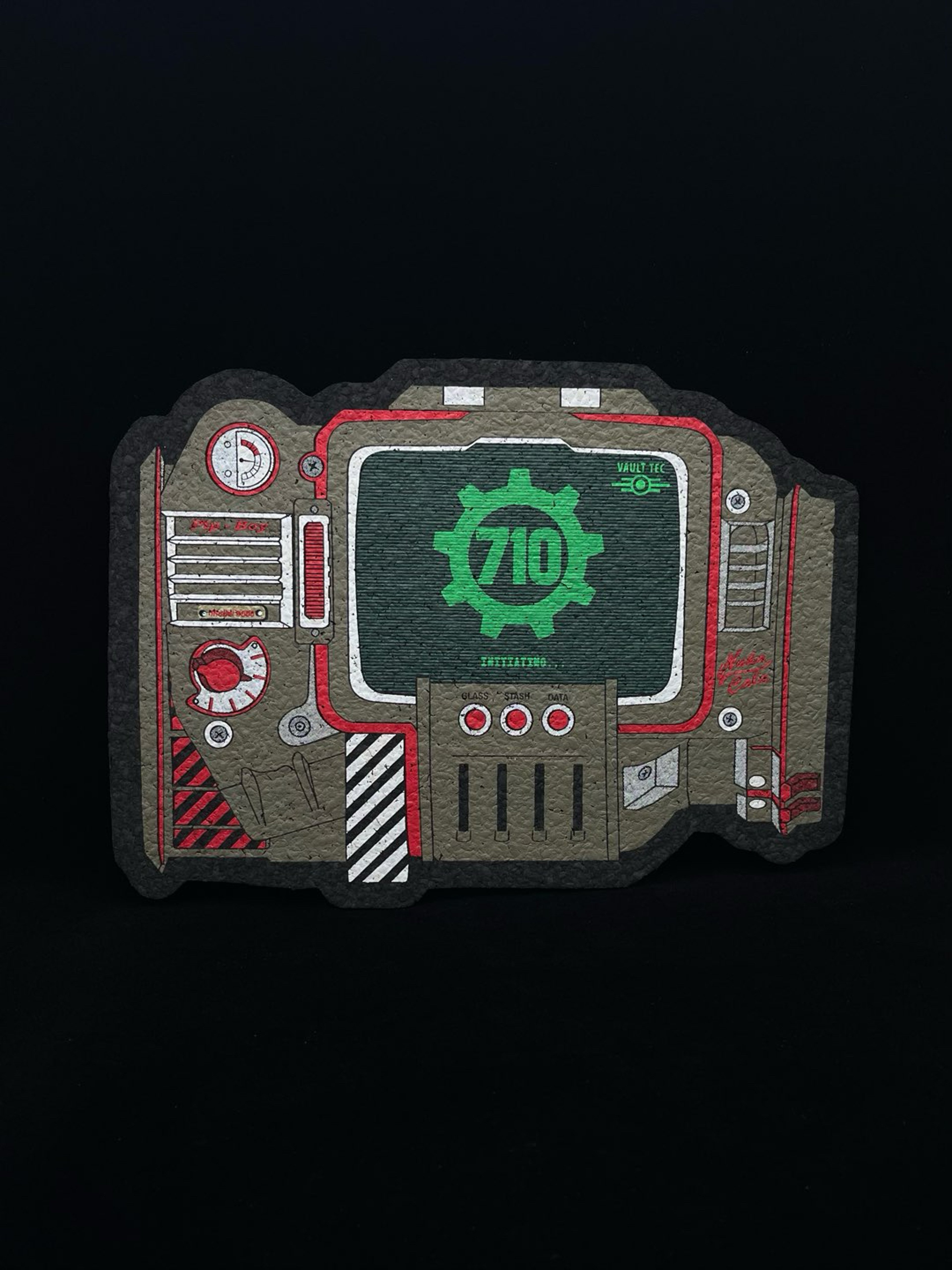 Preview pic of le100 Fallout Vault Pipboy Mat by Tugboat Tony x Moodmats