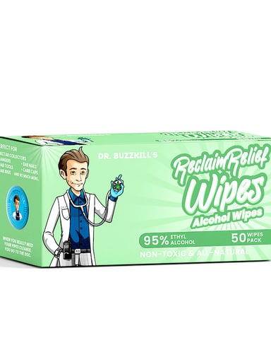 Preview pic of Dr. Buzzkill's Reclaim Relief Wipes - All Natural Ethanol Alcohol 50 Count