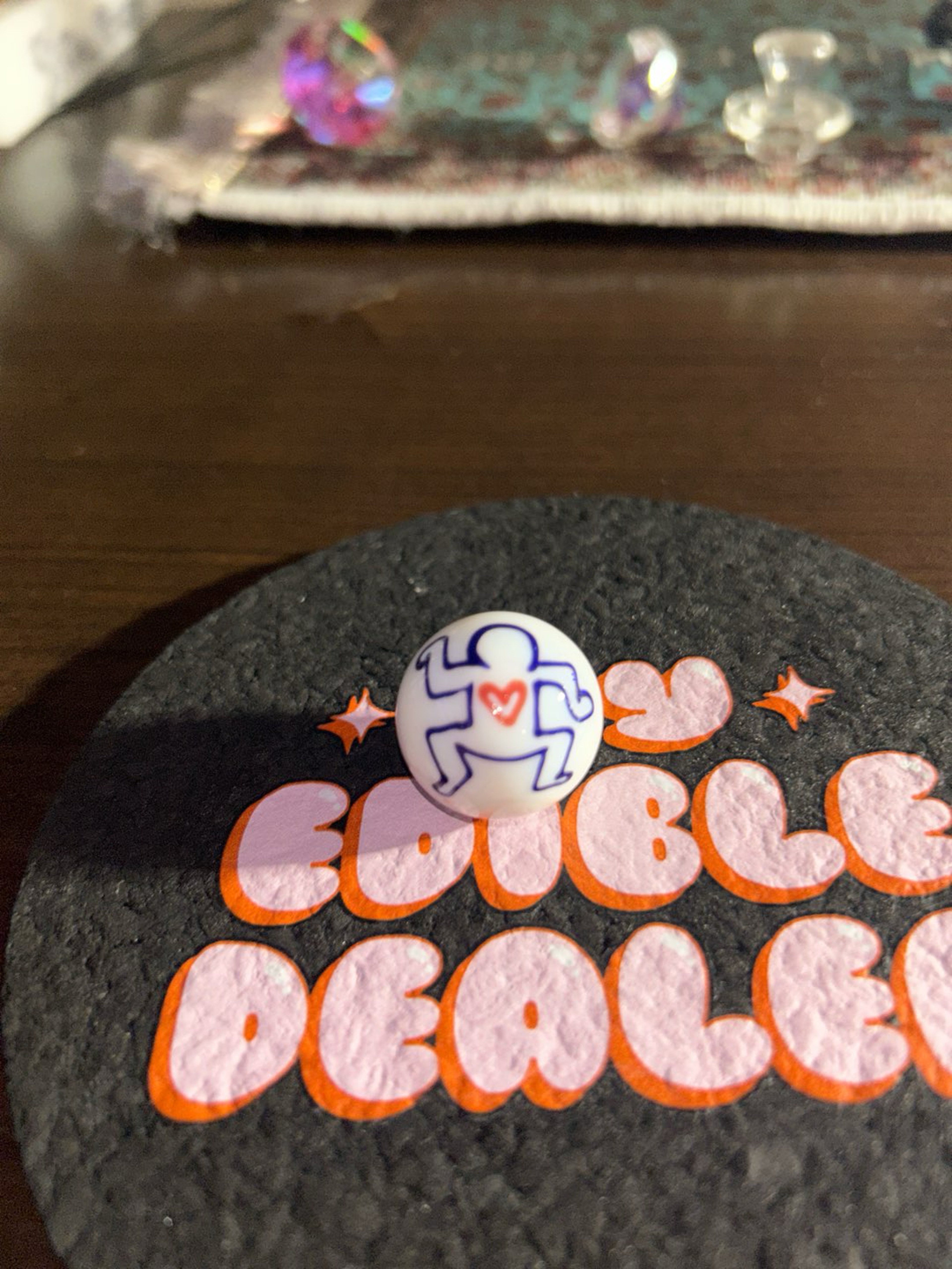Preview pic of Keith Haring inspired punty marble