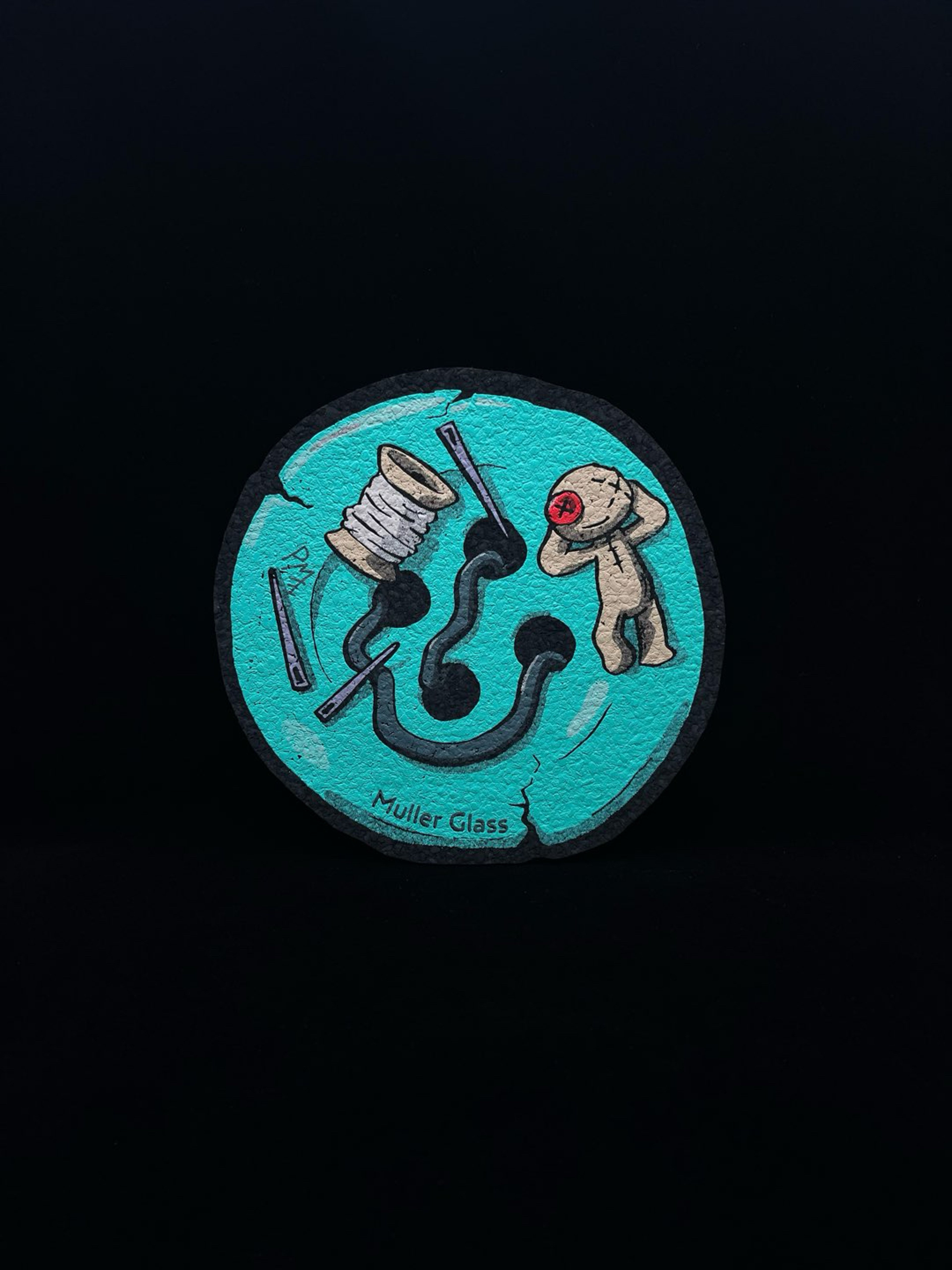 Preview pic of le420 Teal Button Mat by Muller Glass x Moodmats