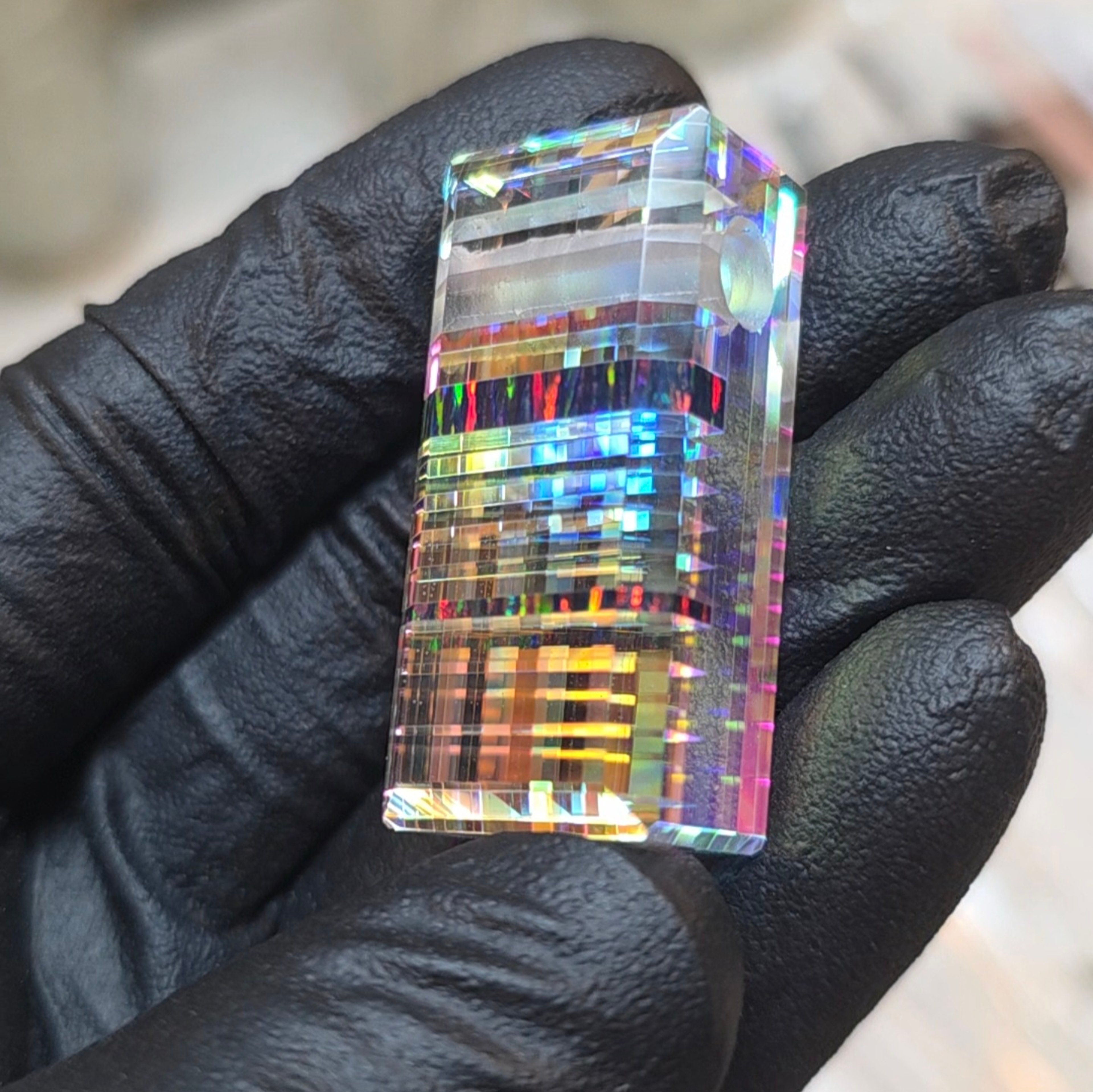 Preview pic of "Stellaris" Faceted dichro and opal pendant