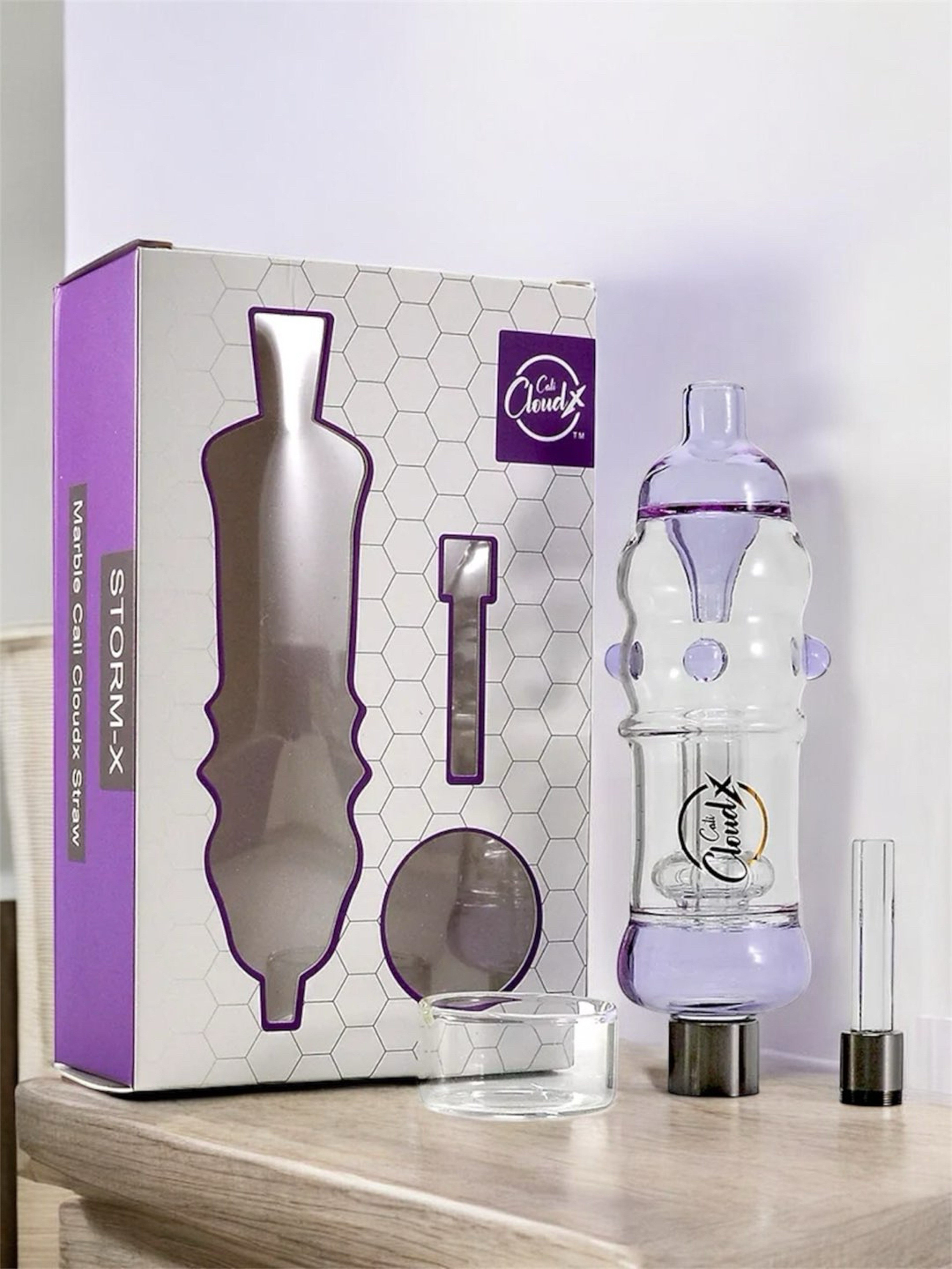 Preview pic of Cali CloudX Storm-X ☯️ Marble Nectar Collector in Purple