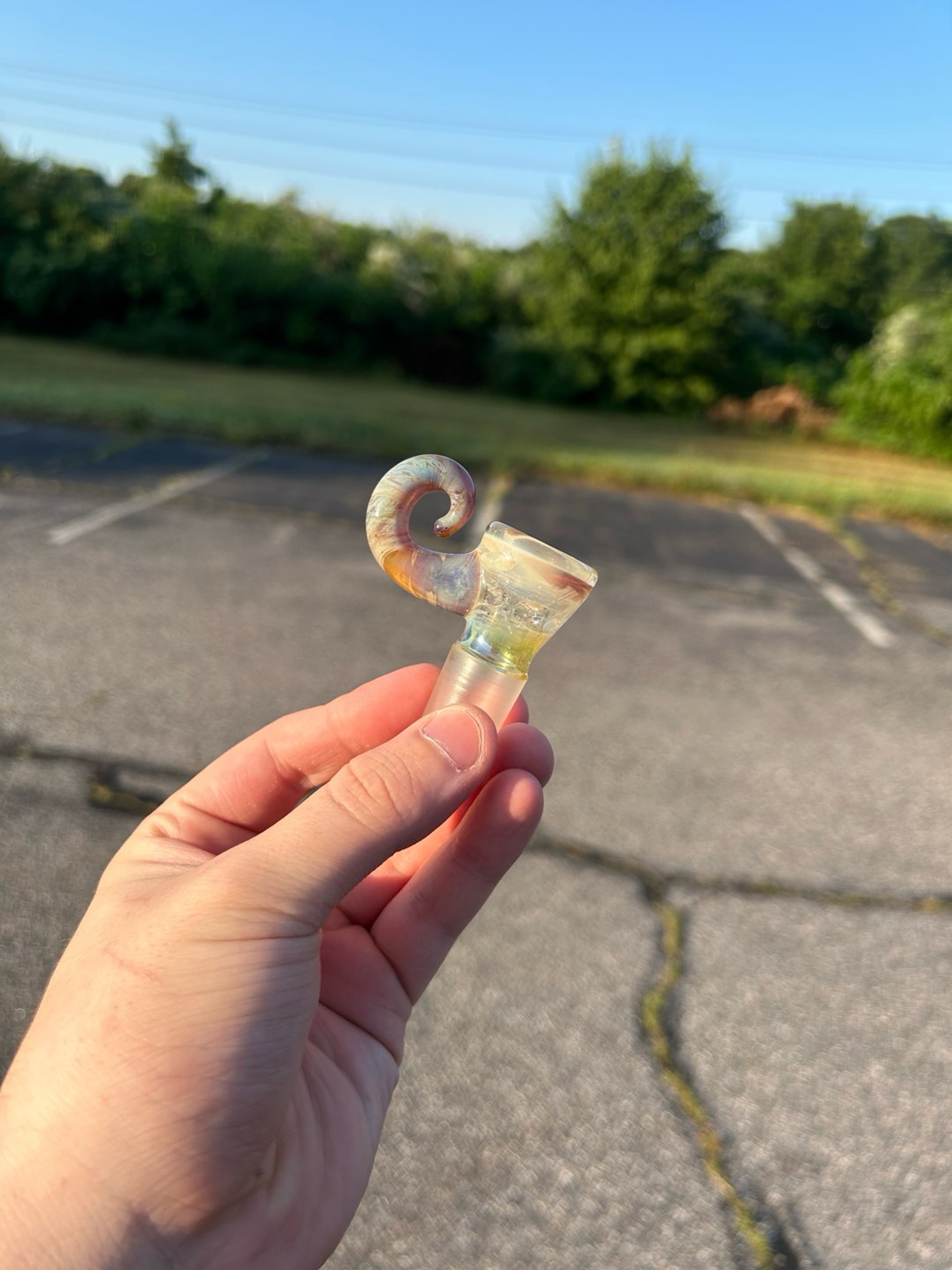 Preview pic of 4 Hole Benwa Fume & Amber Purple 18mm Slide