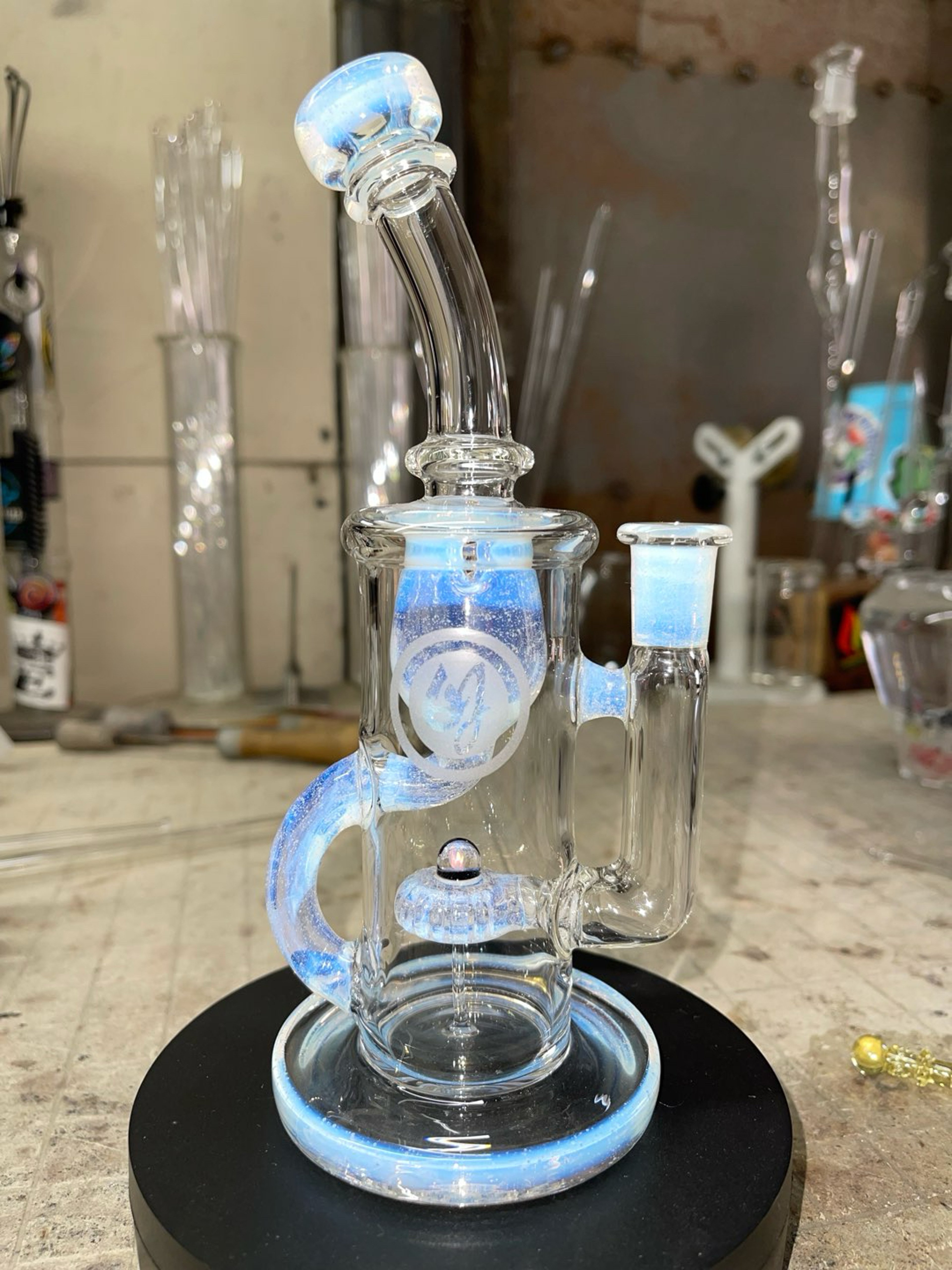 Preview pic of Secret white Incycler klein, 8.50” tall and 10mm joint