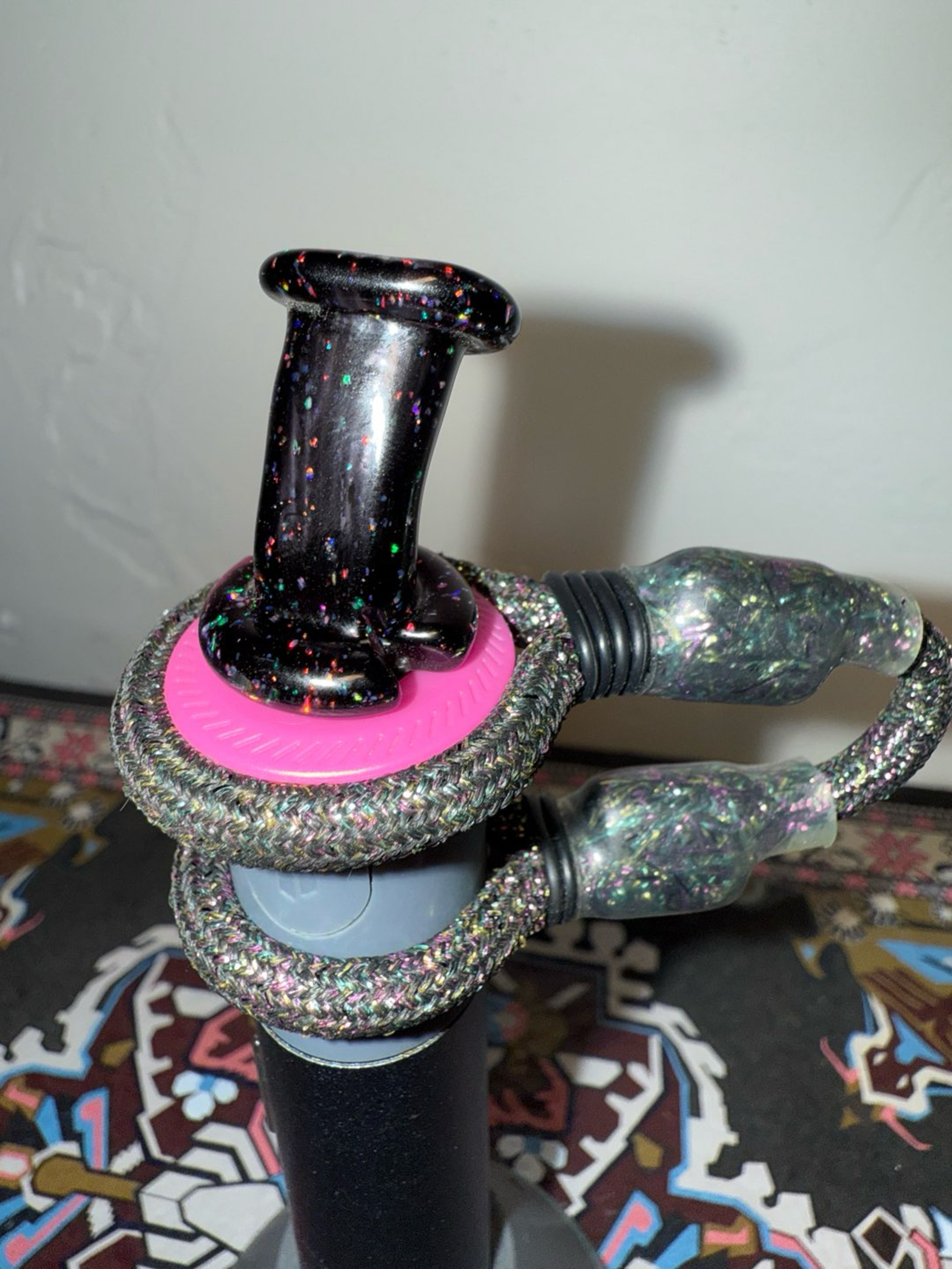 Preview pic of Nib Glass Dichro Dry Pivot Mouthpiece + Tufftether