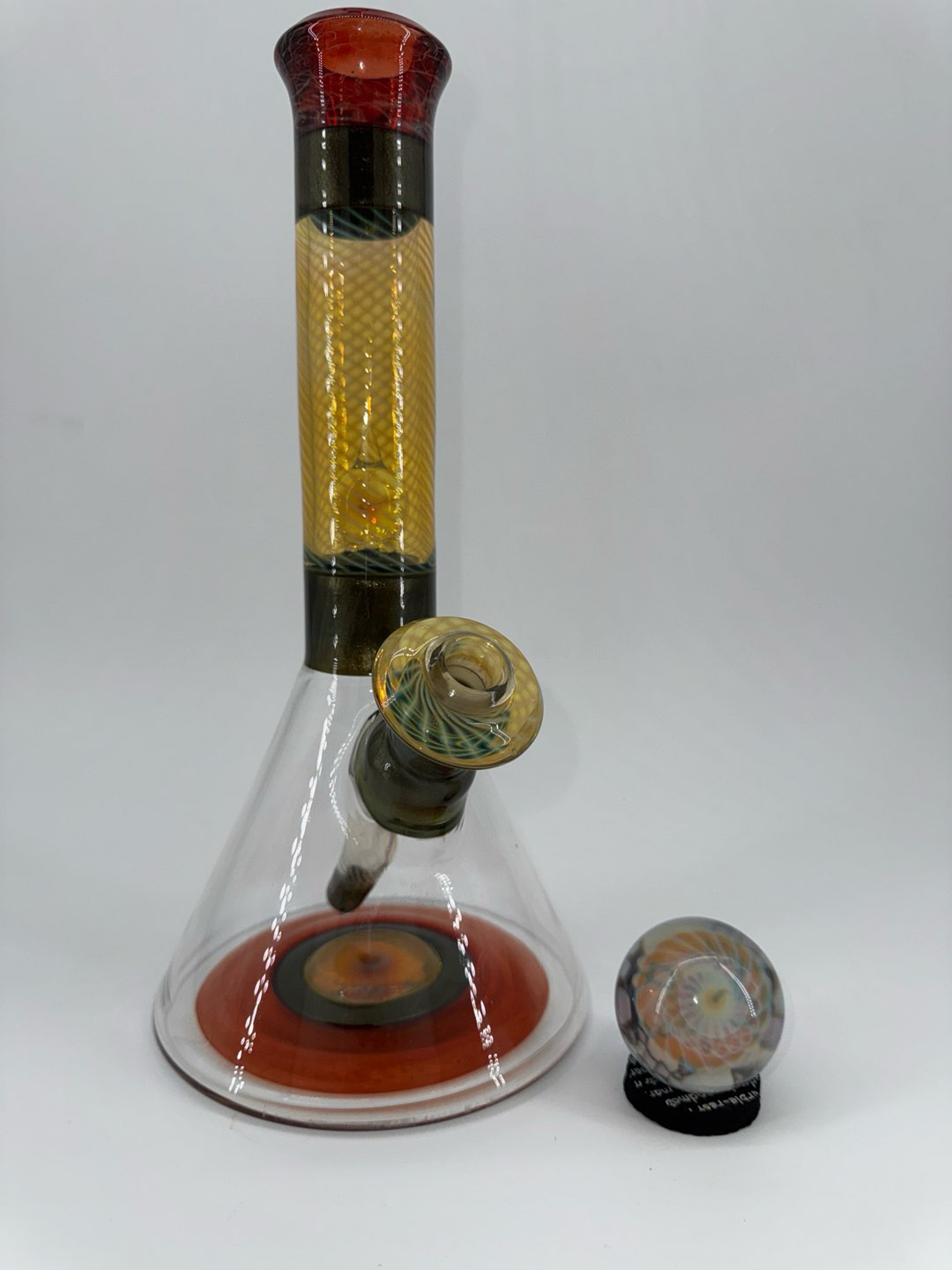 Preview pic of Green forest glass tube and marble set