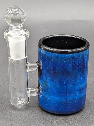 Preview pic of HANDBLOWN GREEK GLASS GALACTIC Q-TIP AND ISO HOLDER